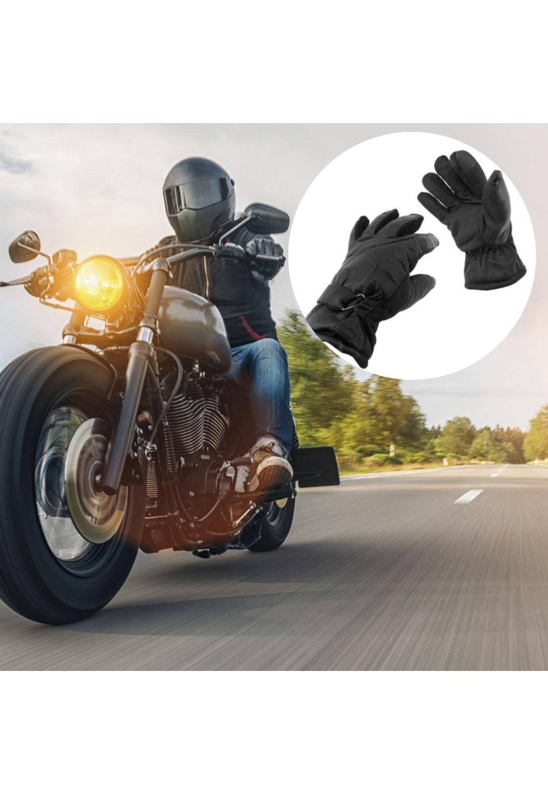 Guante Cuero Moto Gripe Deluxe Negro-5