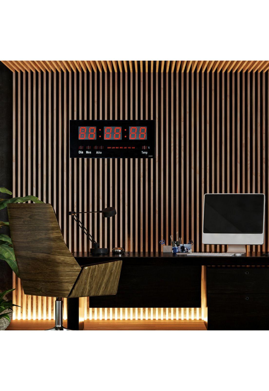 Reloj Digital LED Pared Hora Fecha Temperatura 47x23x3 CM-5