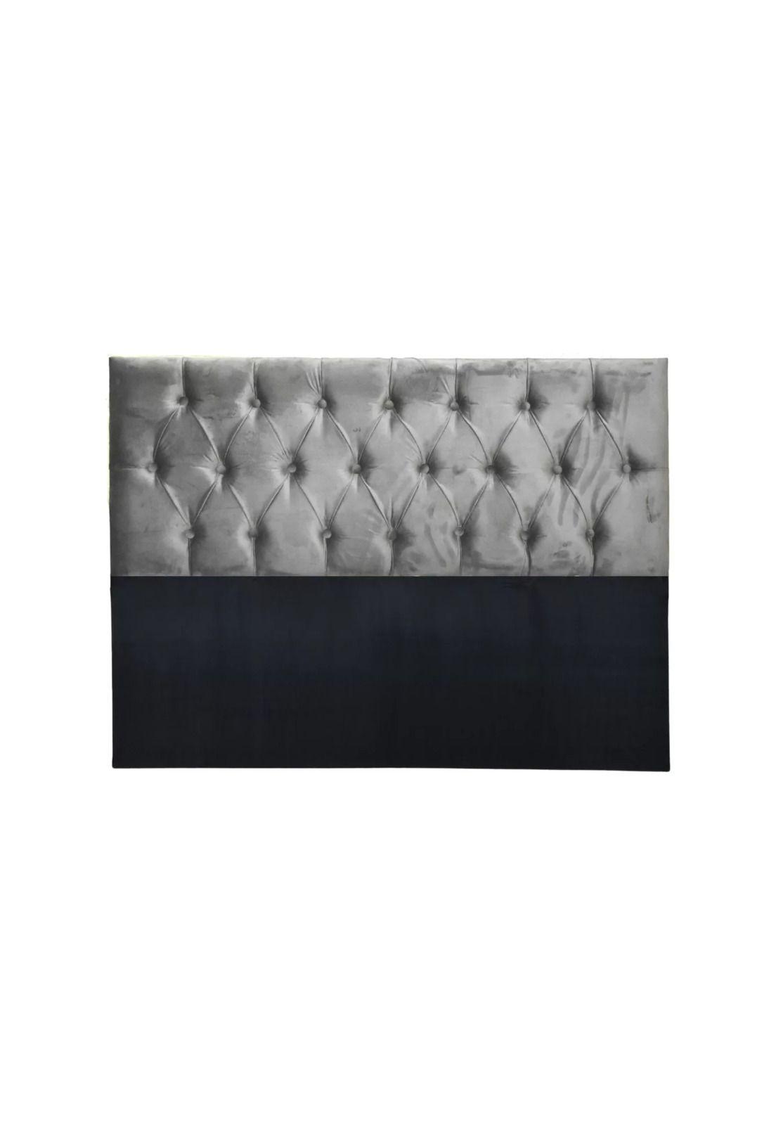 Respaldo King Piso Capitone Premiun 180x140 CM Gris Claro Felpa-0