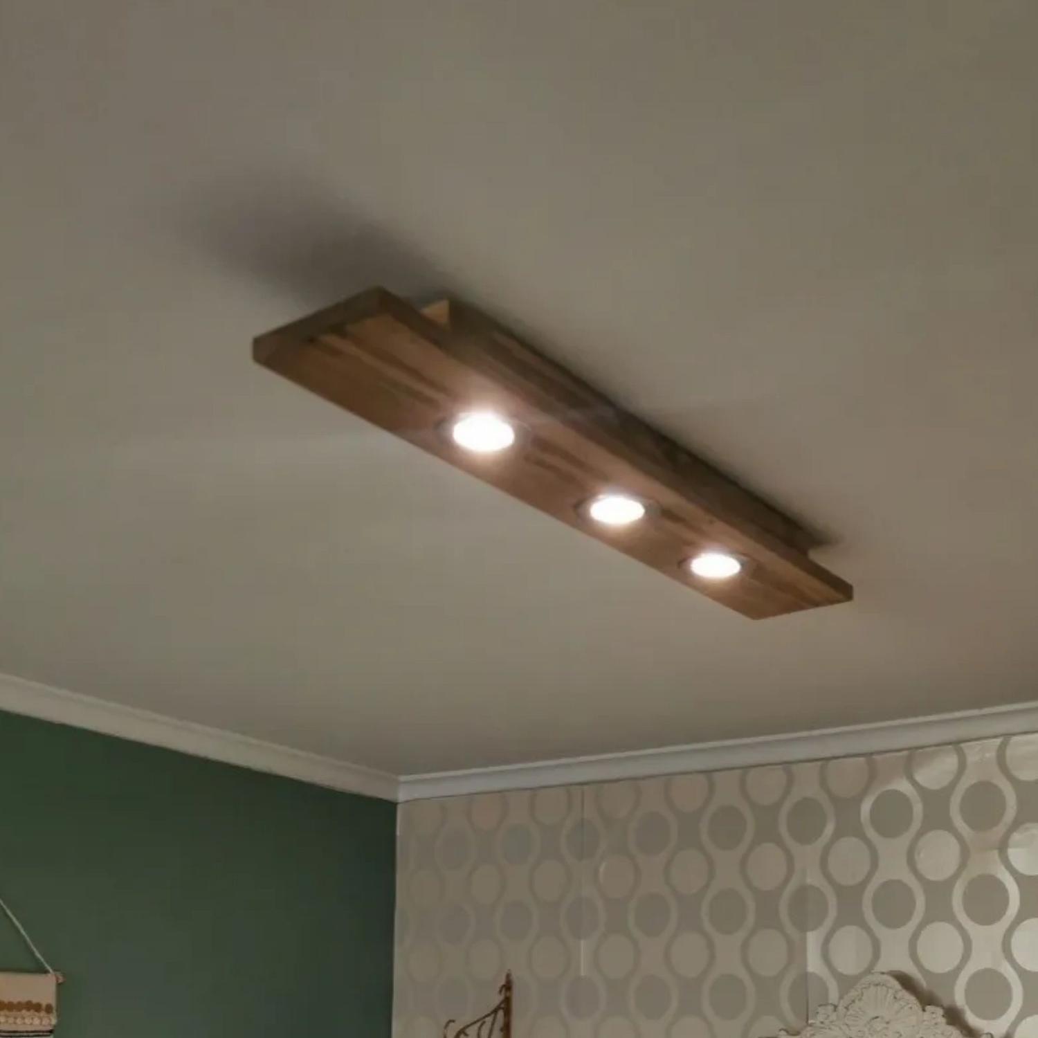 Lampara Techo Rústica Porta Gu10 Más Ampolletas LED Luz Blanca 15 Watt-4