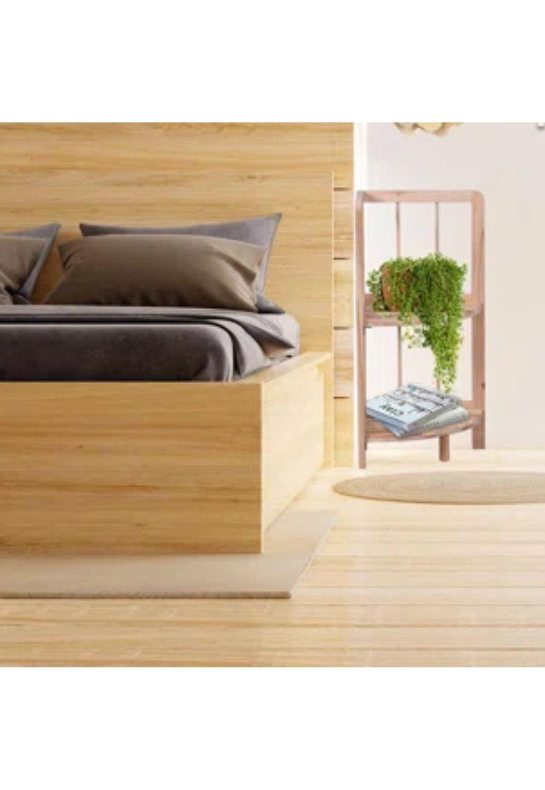 Estante Organizador Esquinero Madera 2 Niveles 60x28x26 CM Café Claro-4