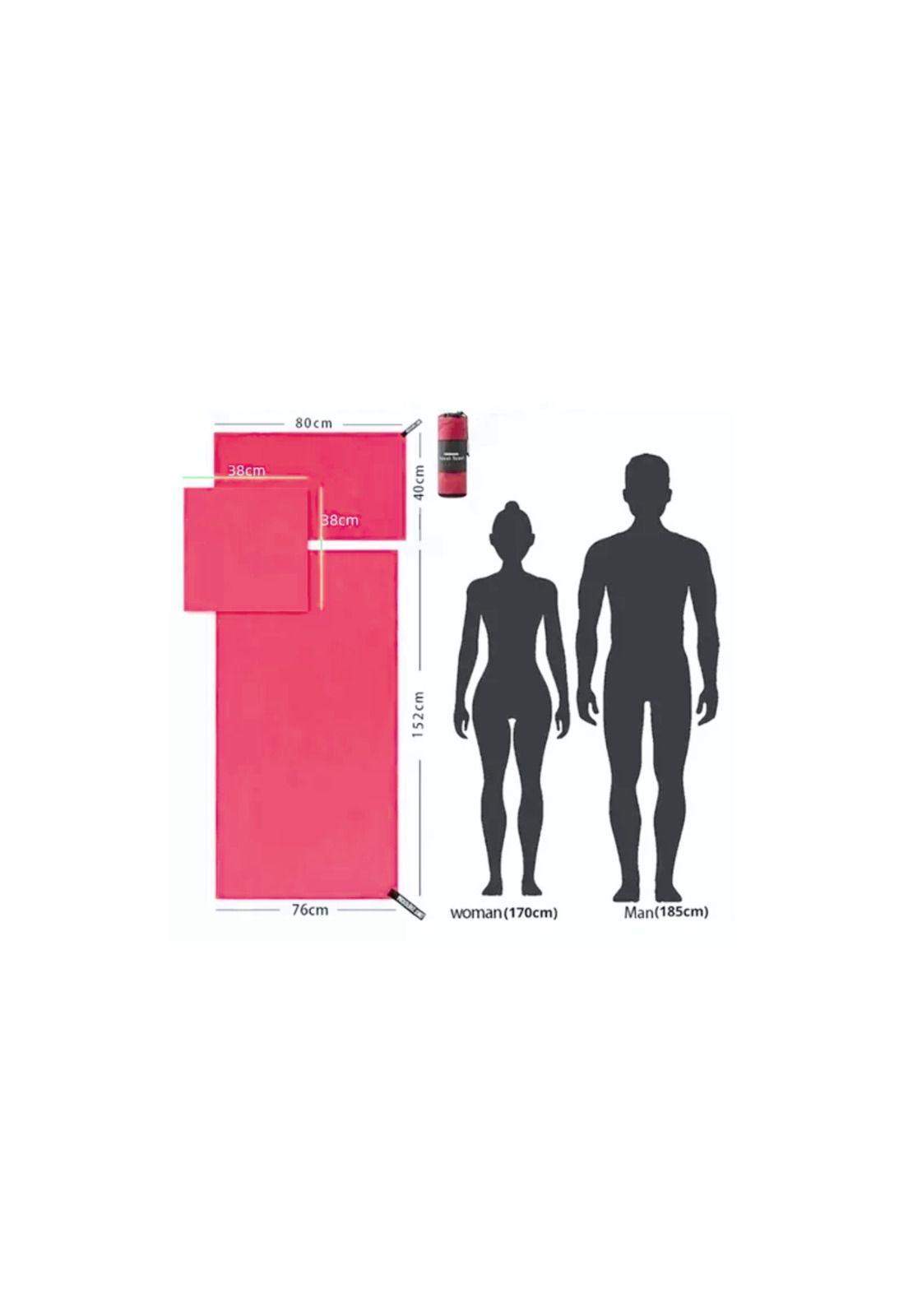 Set 3 Toallas Baño Viaje Microfibra Secado Rápido Rosado-4