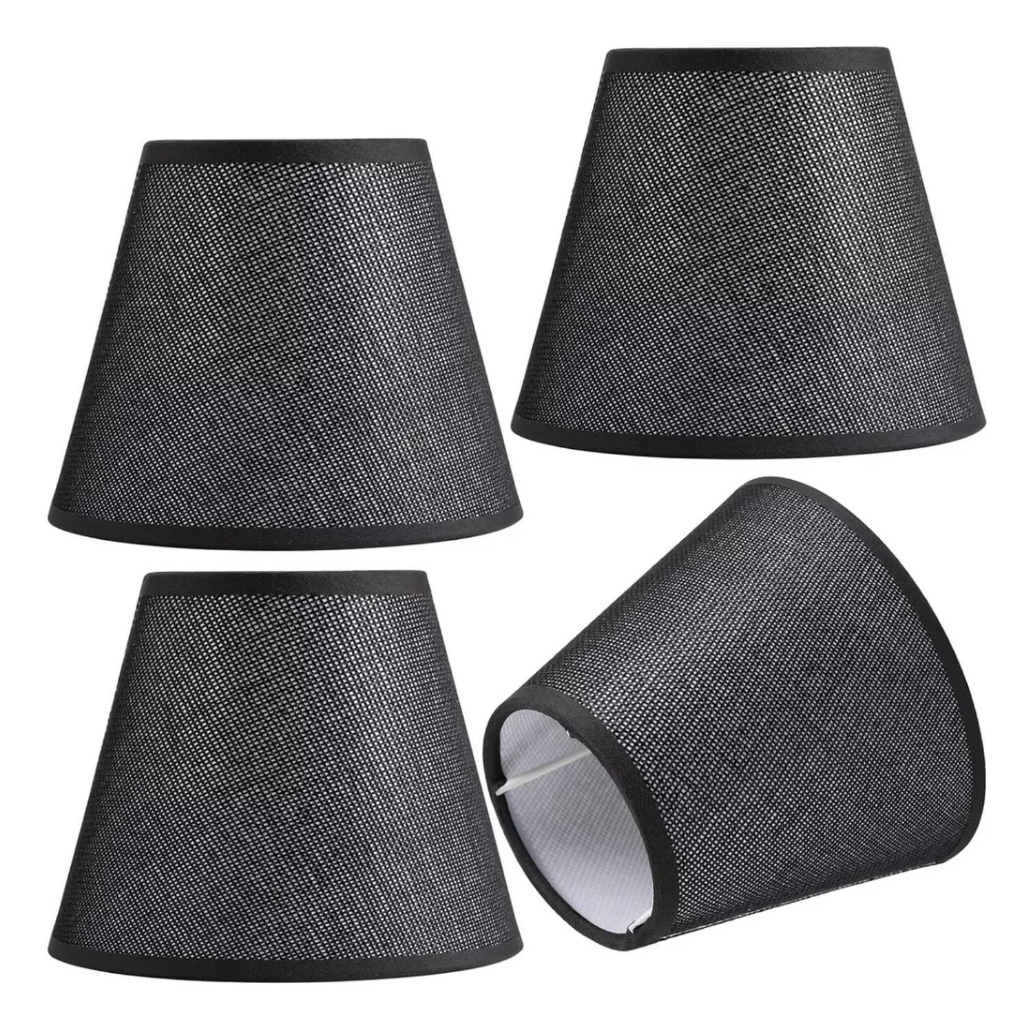 Pantalla Vestido Lámpara Repuesto Redonda 25x16.5x20 CM E27 Negro-2