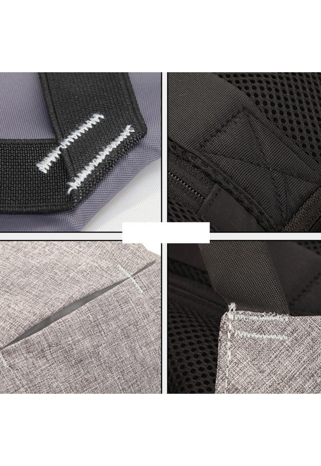 Mochila Bolso Notebook Antirrobo Ajustable Acolchado 25 L Gris-4