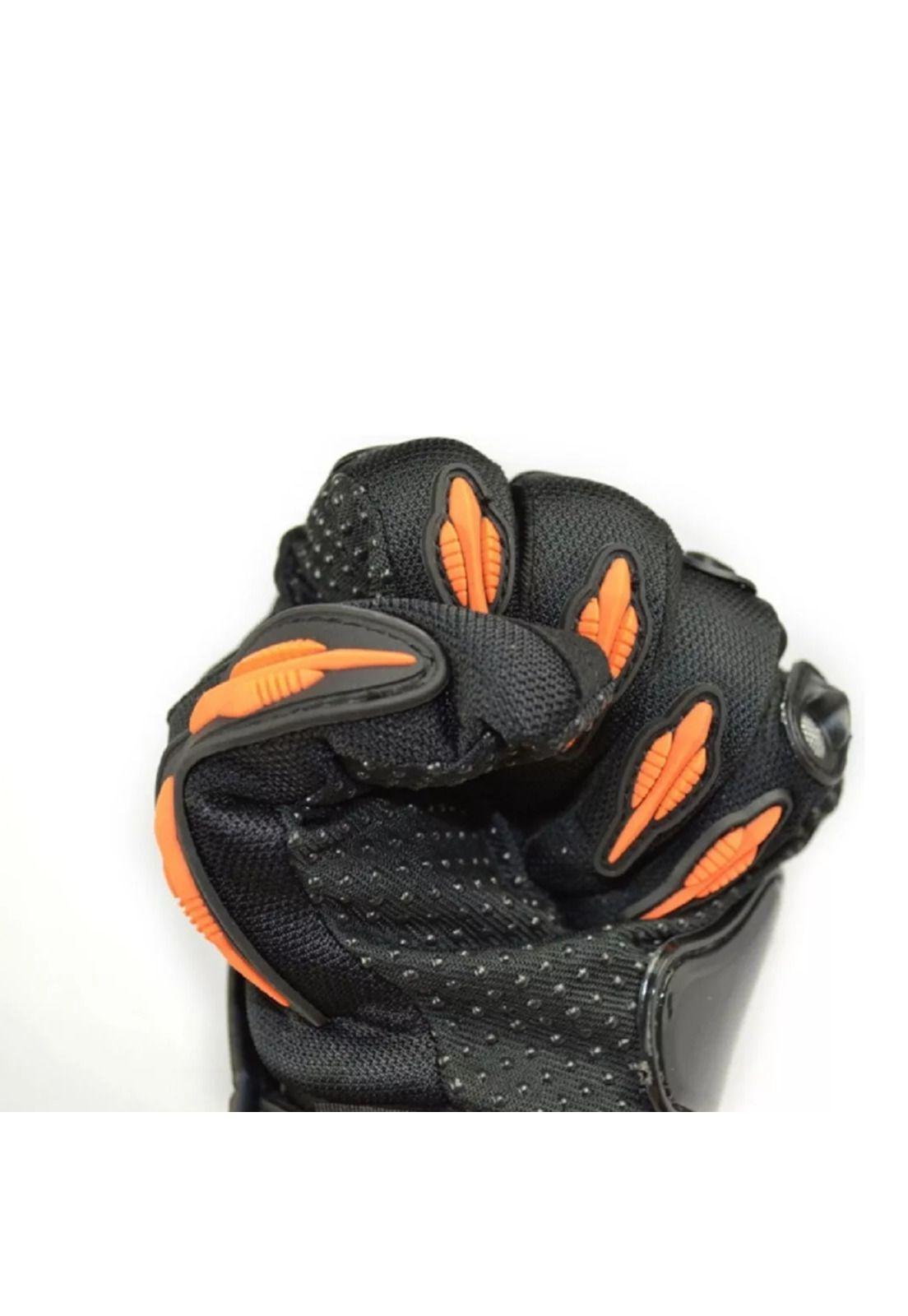 Guante Moto Bicicleta Naranjo Touch Premium-2