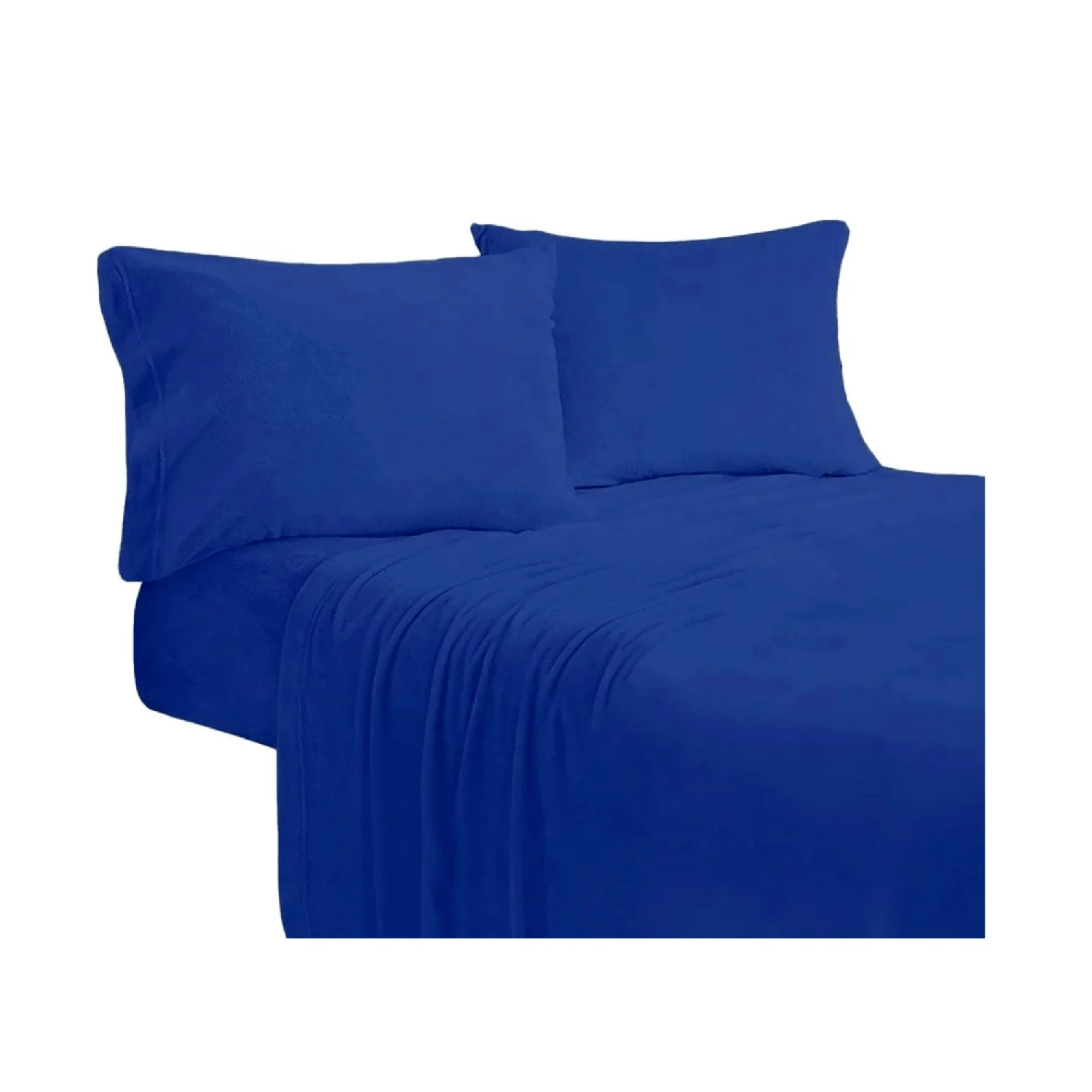 Juego Sábana Polar 2 Plazas 4 Piezas Azul-0