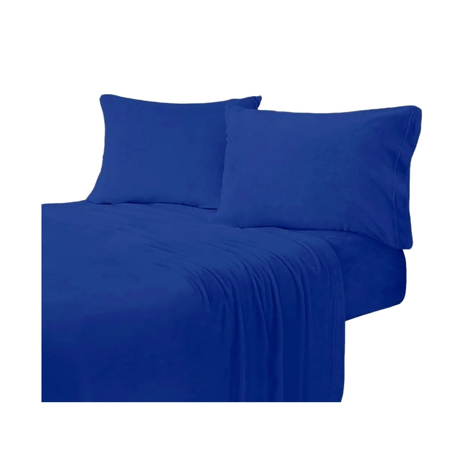 Juego Sábana Polar 2 Plazas 4 Piezas Azul-1