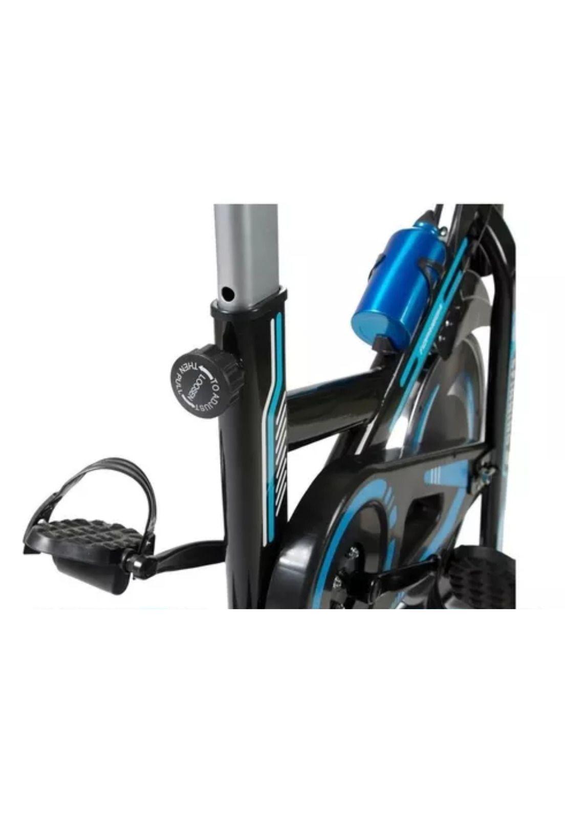 Bicicleta Estática Spinning Profesional 120 KG Azul-6