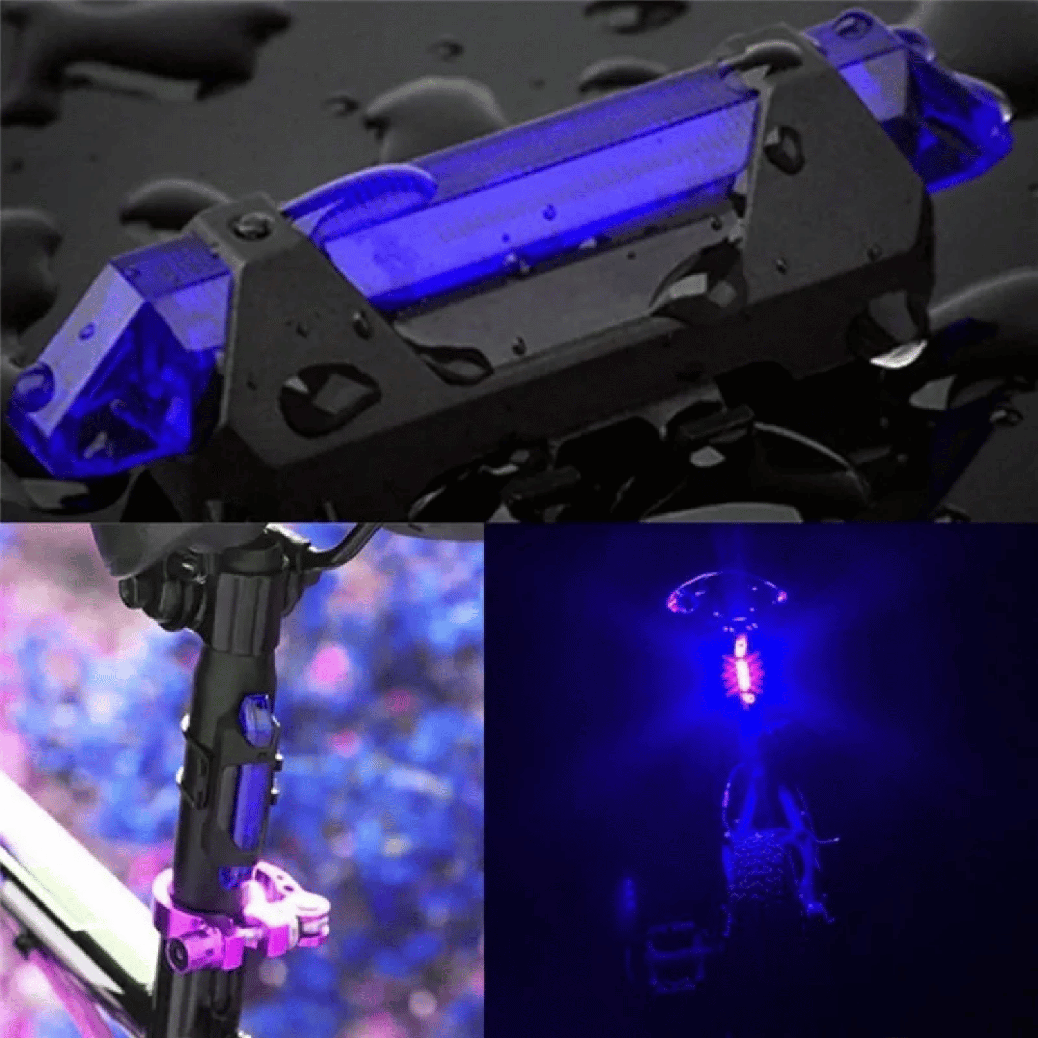 Luz LED Recargable Bicicleta 7,5x3,2 CM Azul-3