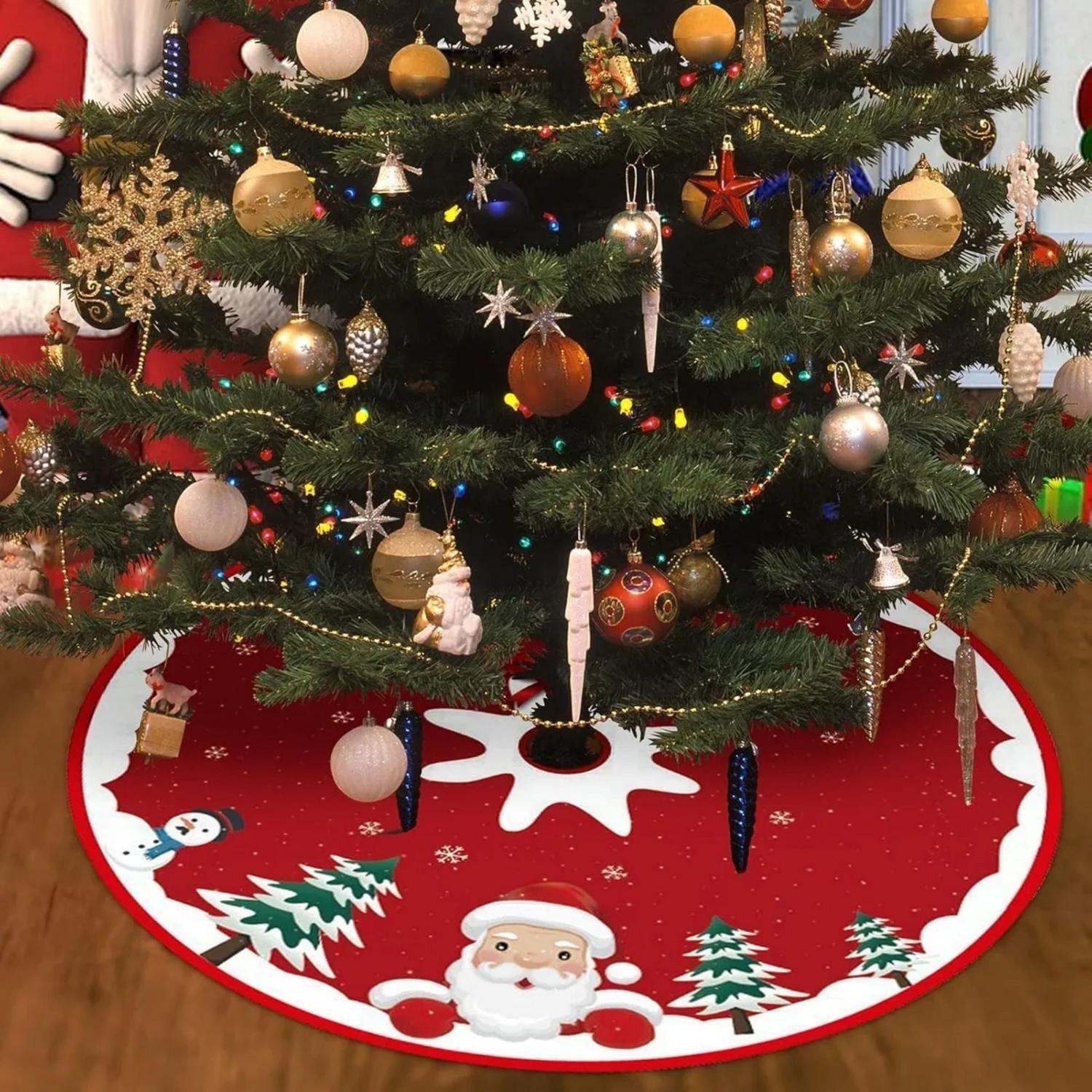 Pie Árbol Decoración Navidad Faldón 120 CM-4