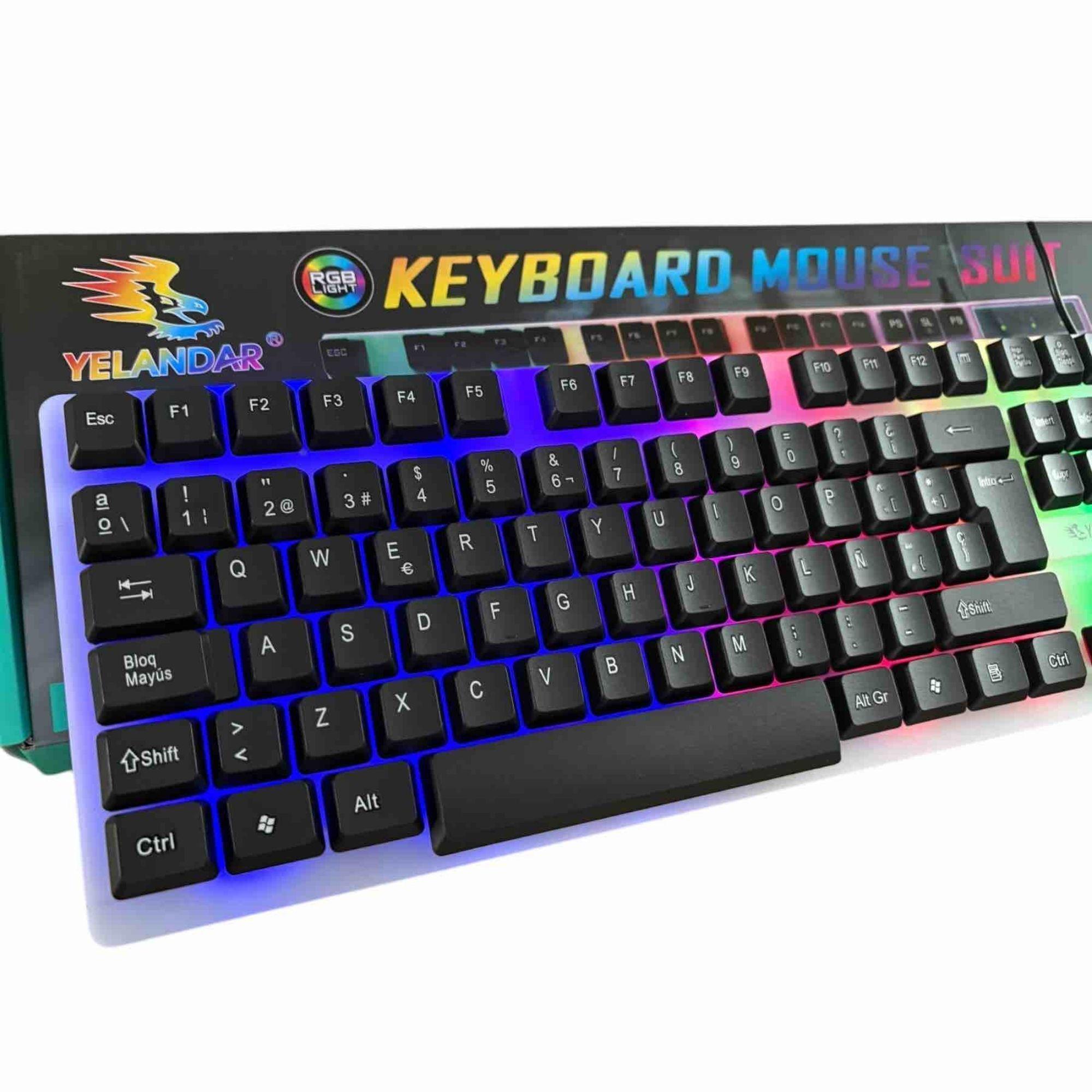 Kit Gamer Teclado + Mouse RGB Colores-3