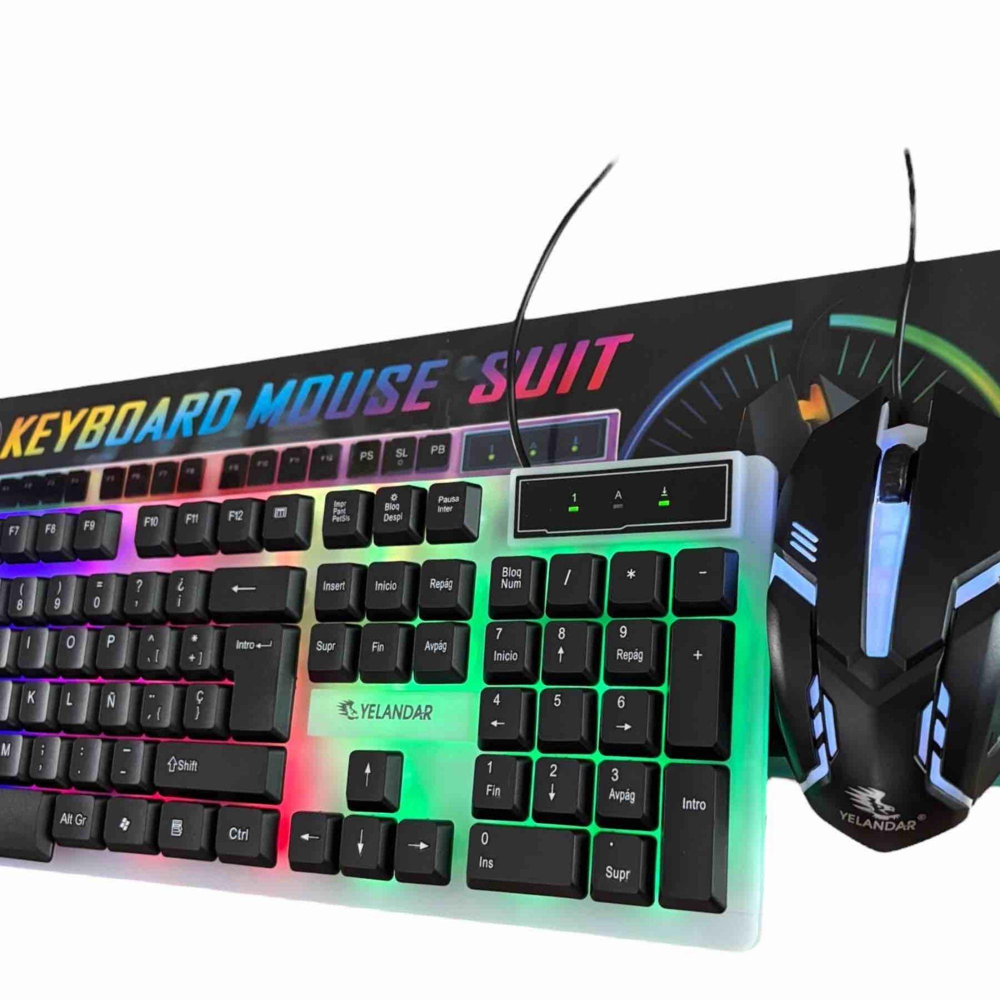 Kit Gamer Teclado + Mouse RGB Colores-4