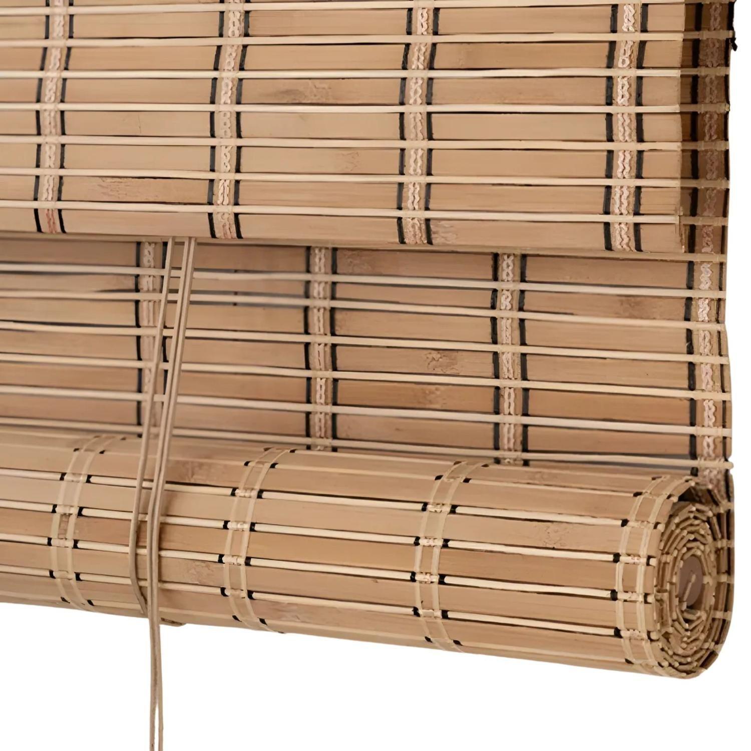 Cortina Persiana Roller Enrollable 120x150 CM Bambú Marrón-2