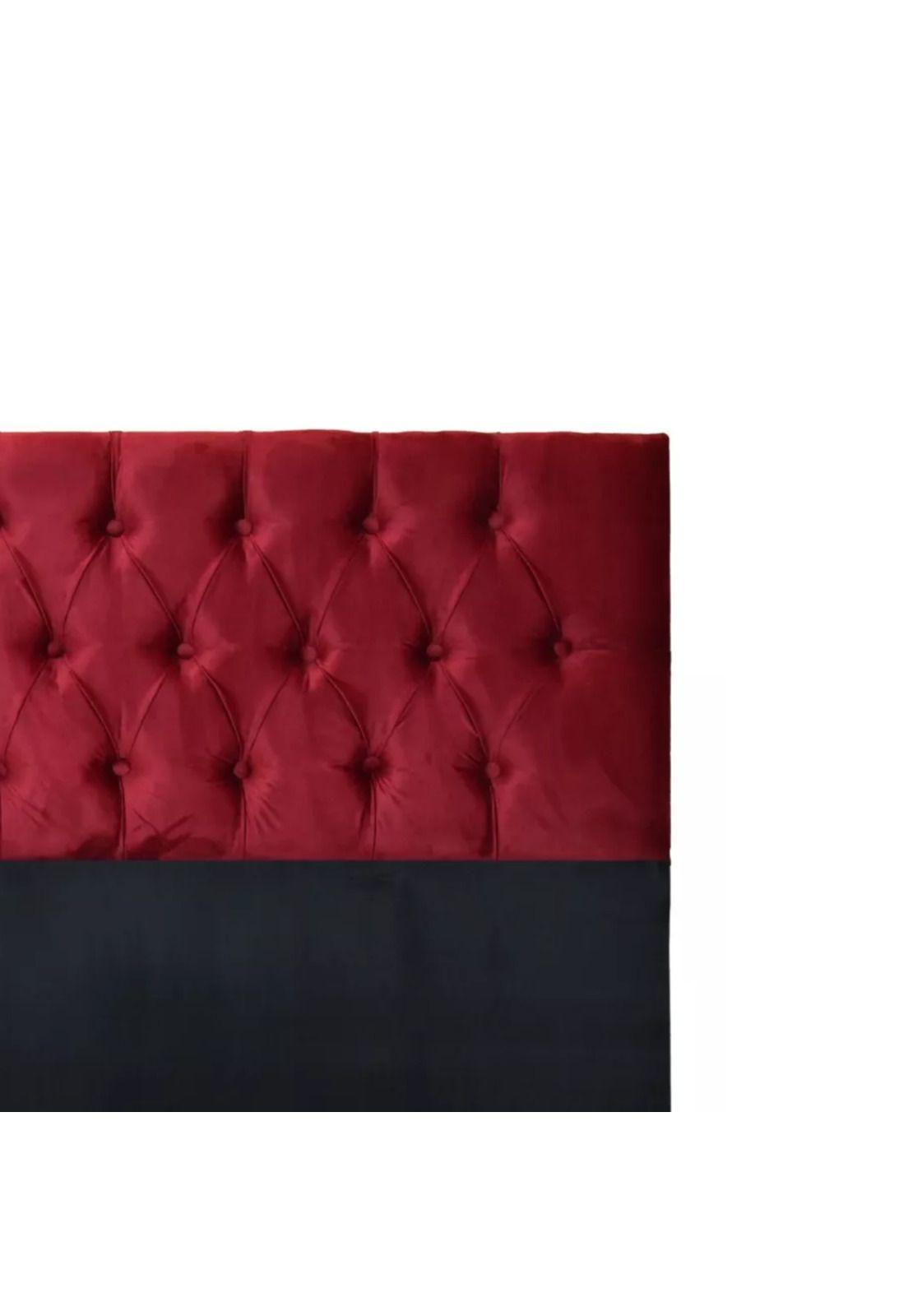 Respaldo King Piso Capitone Premiun 180x140 CM Rojo Felpa-2