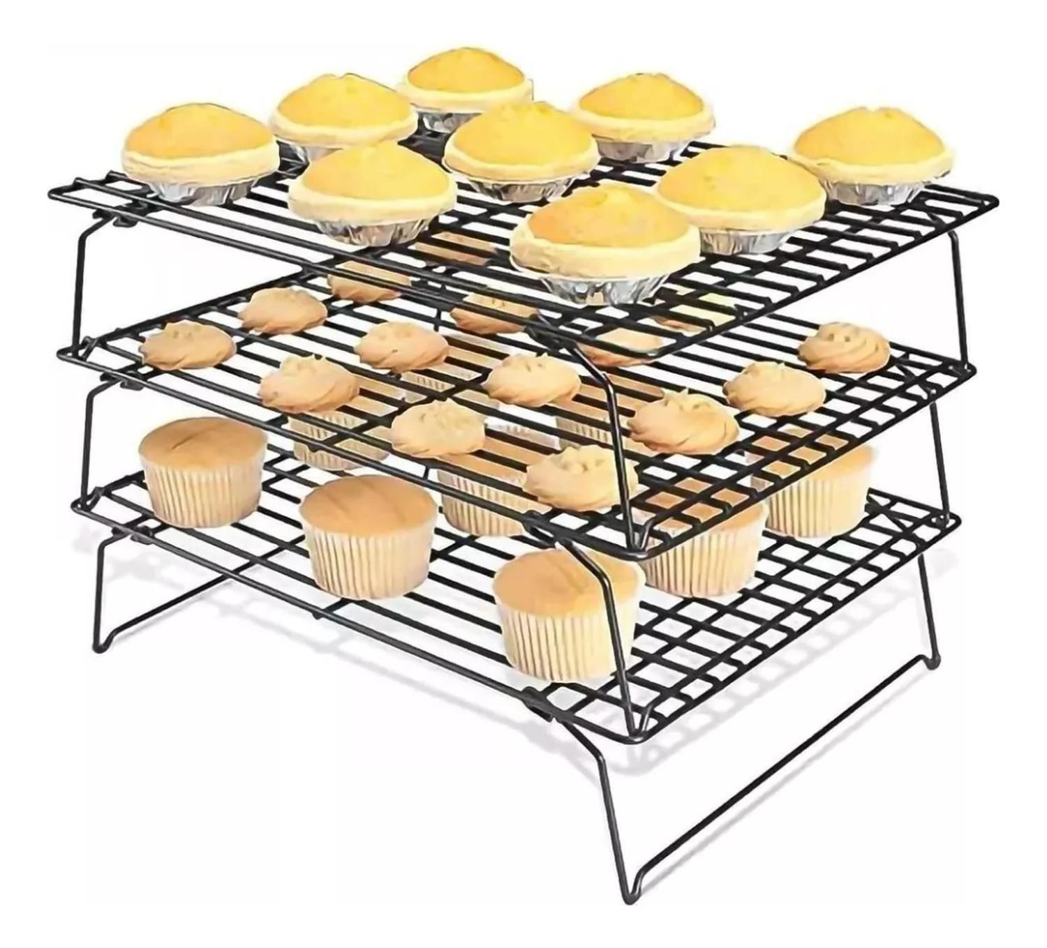 Rejillas 3 Niveles Galleta  Pan Alimentos Acero Inoxidable 40x24.7 CM-3