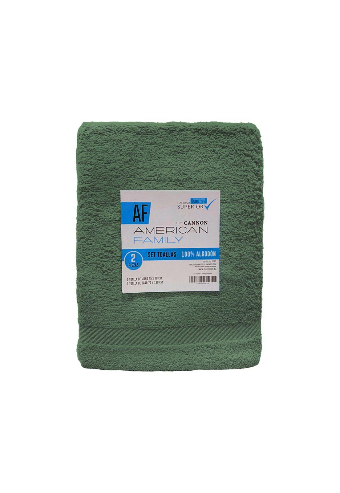 Set Toalla Mano + Baño Deluxe 100% Algodón 350 GR Olivo Cannon-0