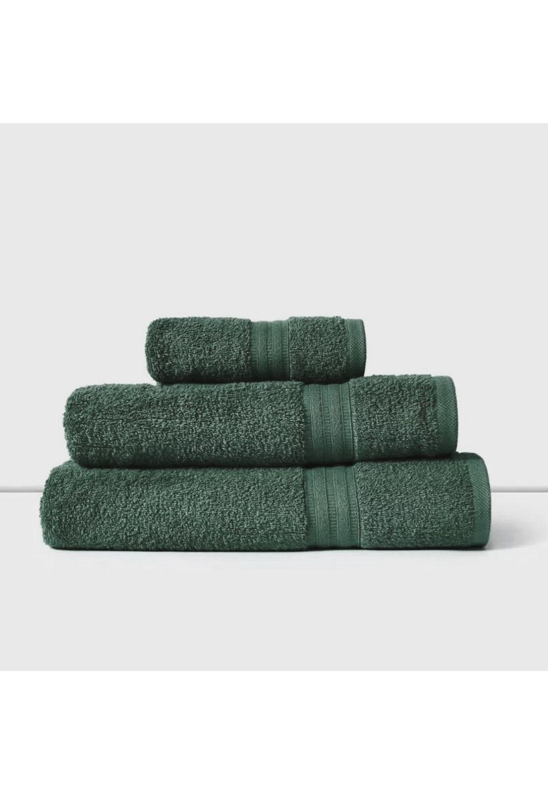 Set Toalla Mano + Baño Deluxe 100% Algodón 350 GR Olivo Cannon-3