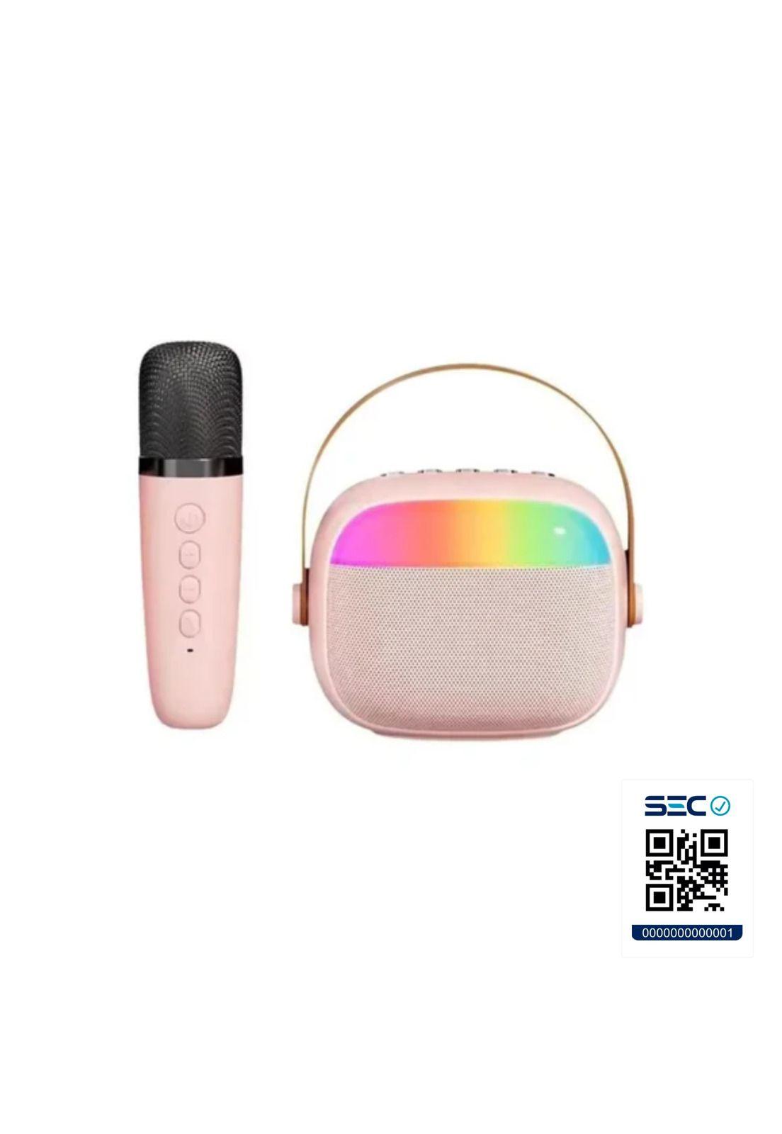 Mini Parlante Karaoke Infantil Micrófono Portátil Recargable Rosa-2
