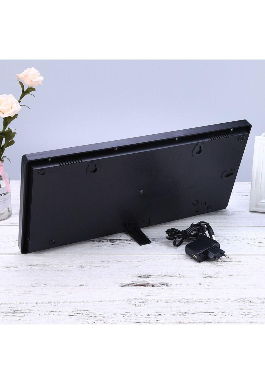 Reloj Digital LED Pared Hora Fecha Temperatura 22x46x2.5 CM-3