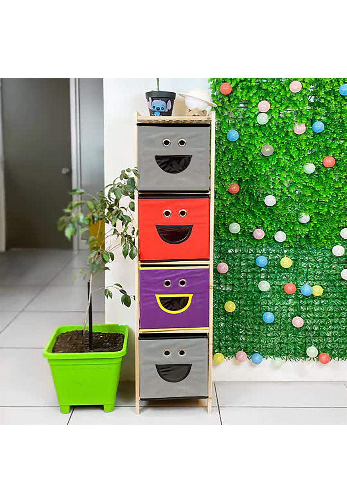 Estante Organizador Multicolor Madera Café Claro 31x28x70 CM-4