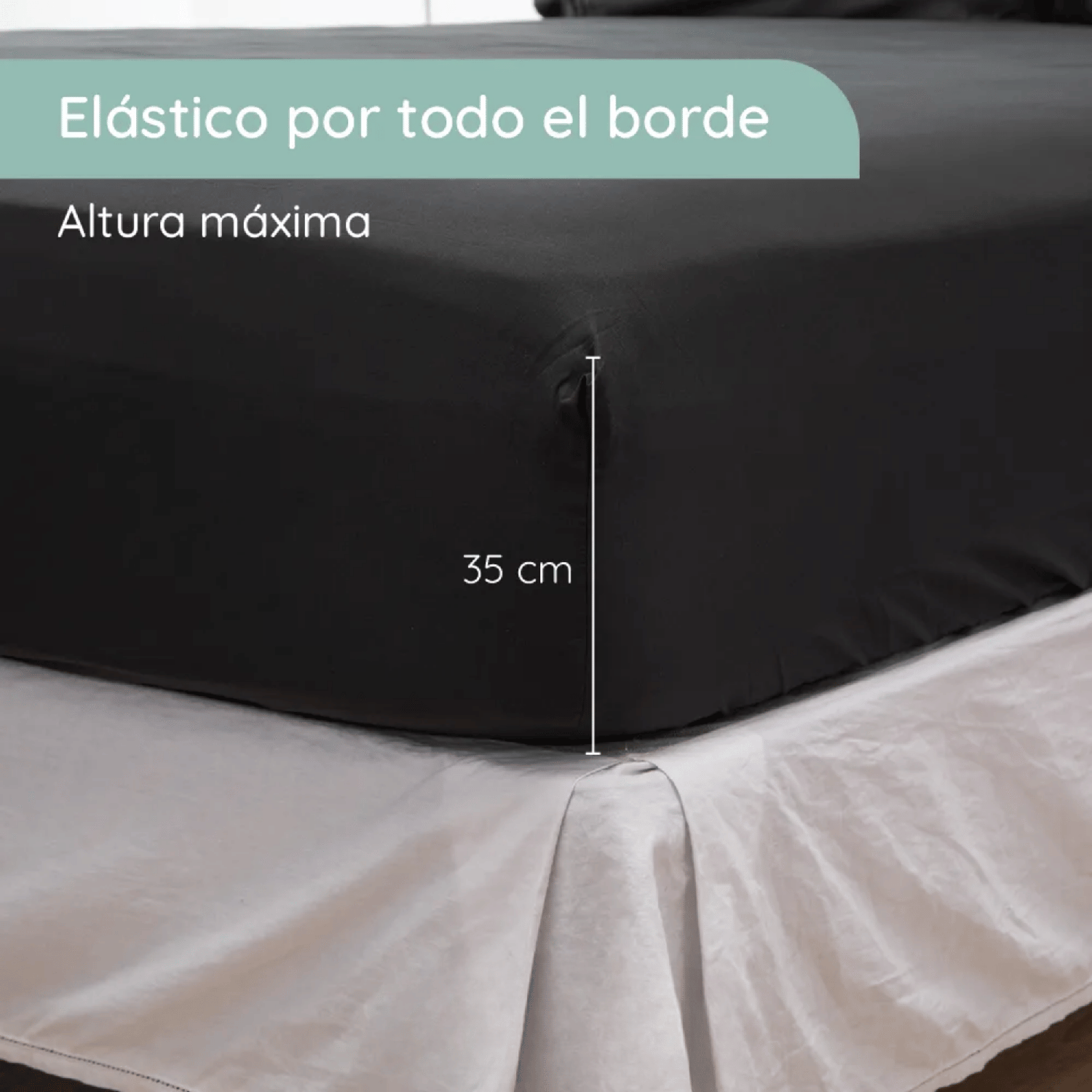 Sabanas 1.5 Plazas Microfibra 300 Hilos Negro-2