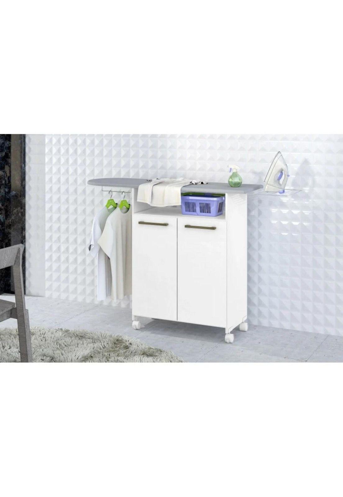 Mueble Tabla Planchar Ruedas Blanco-4