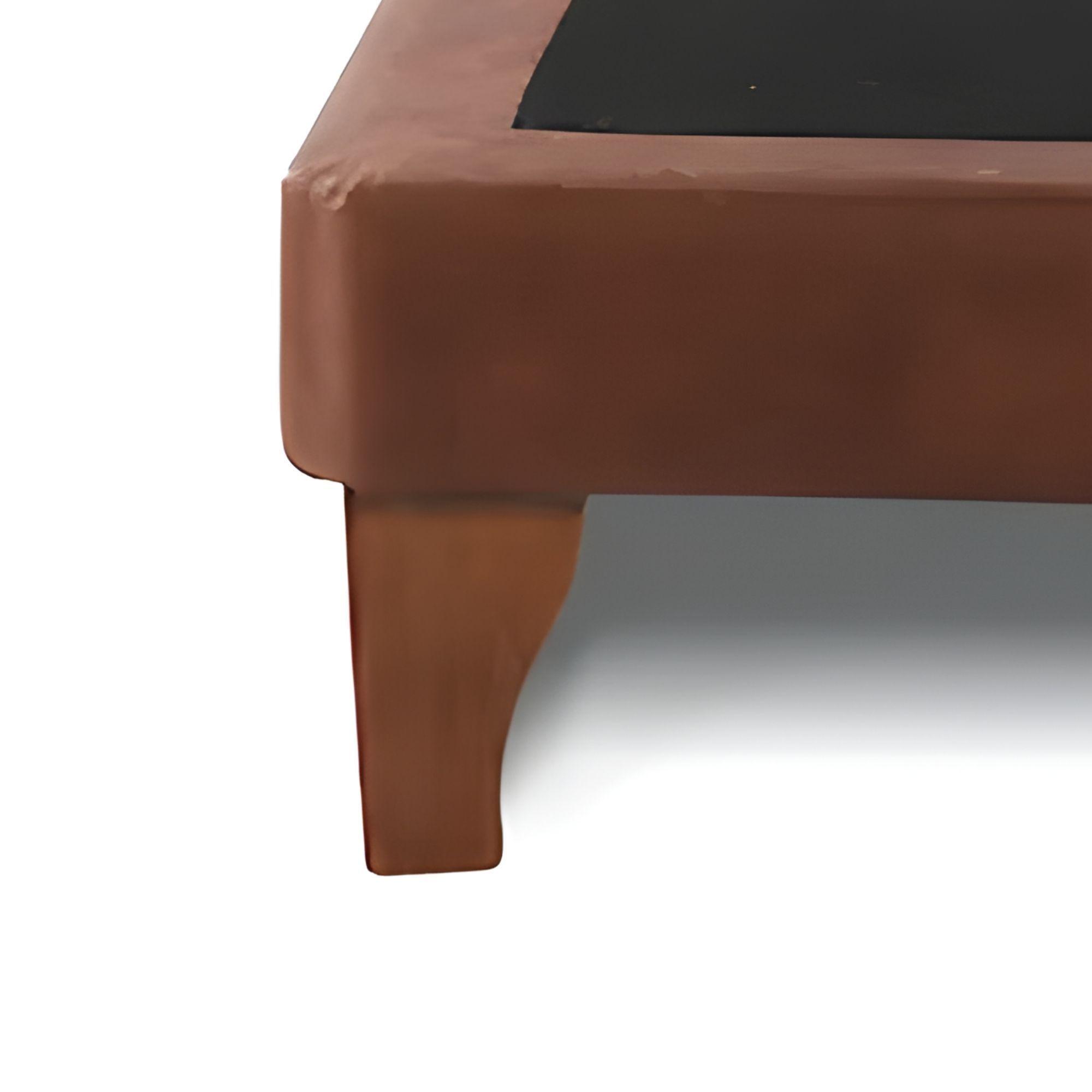 Base Dividida Cama Europea King 200x180 CM Chocolate Felpa-3