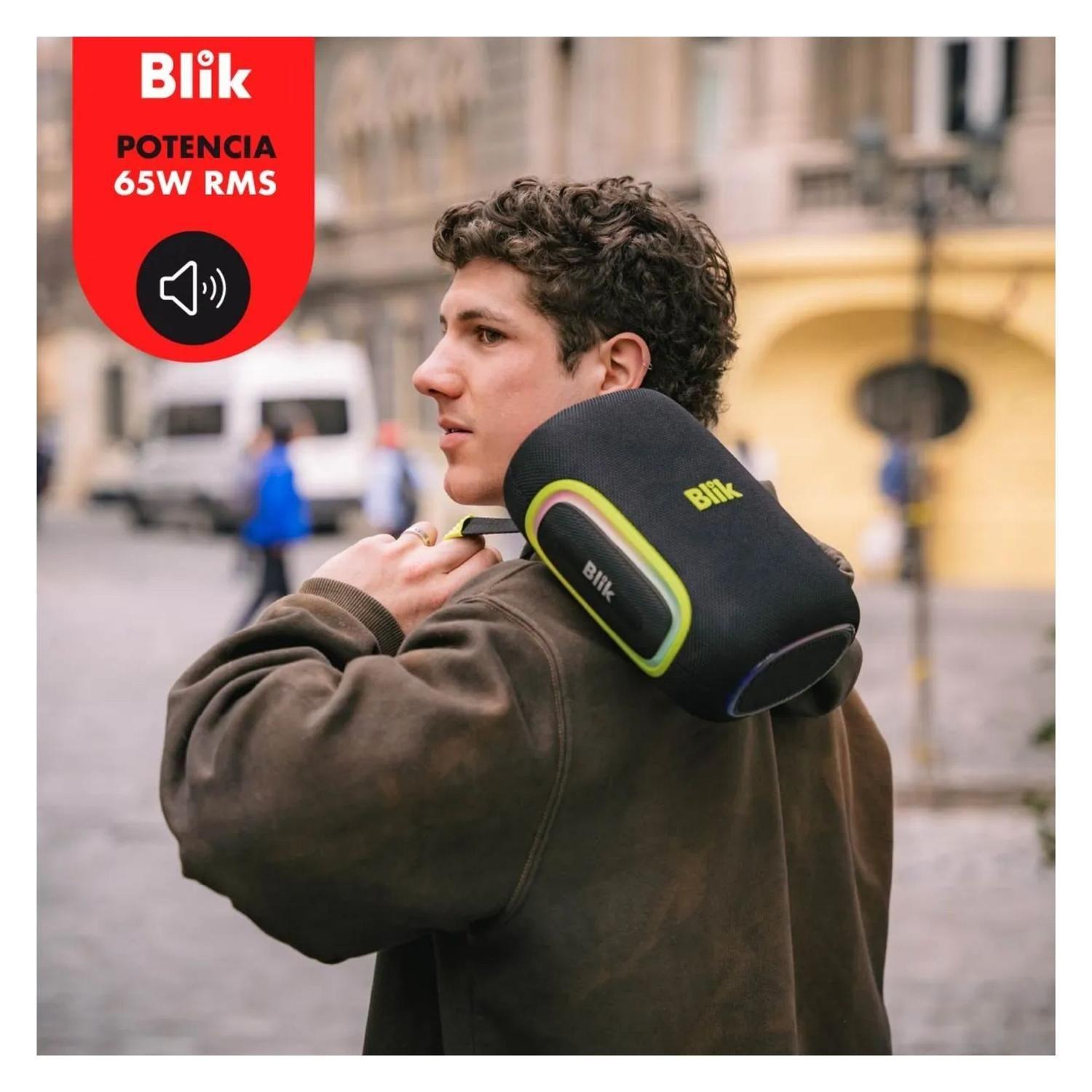 Parlante Mini Bluetooth Portátil Bass Blik Hype 65 Watt Negro-3