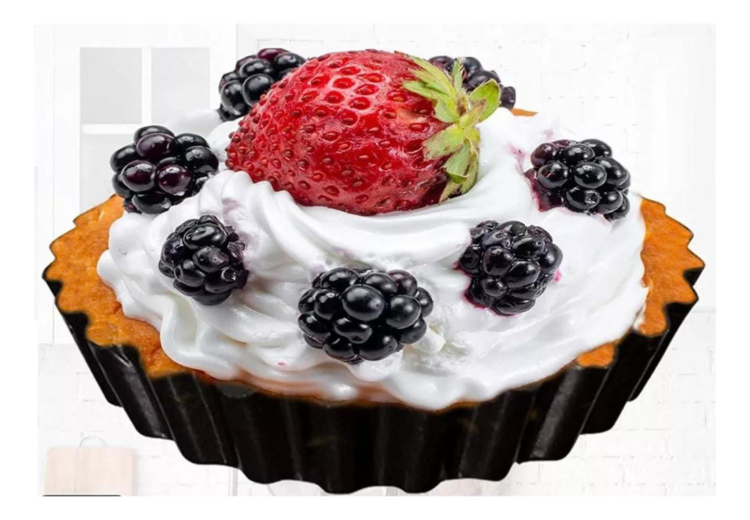 Pack 12 Moldes Desmontable Individual Repostería Antiadherente 10,5 CM-4