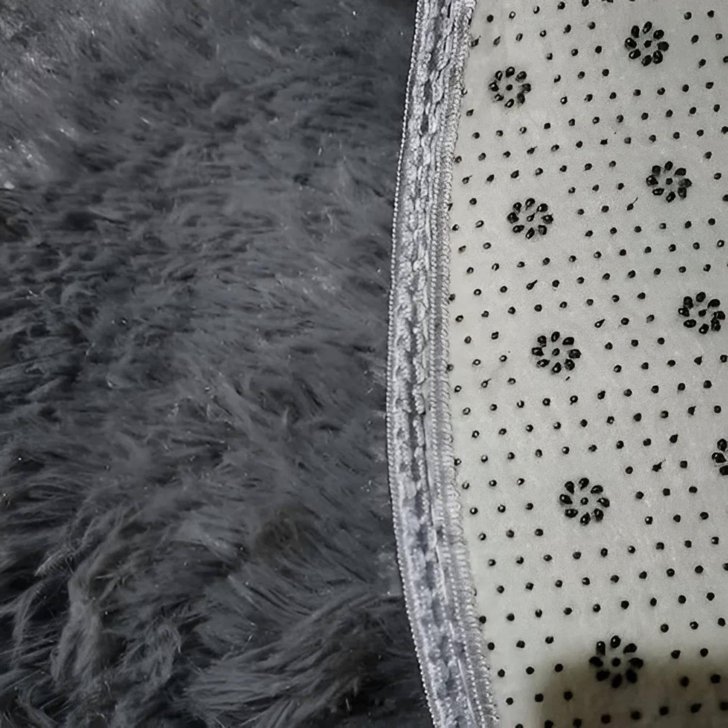 Alfombra Peluda Super Suave 2x1,8 MTS Plomo Liso-2