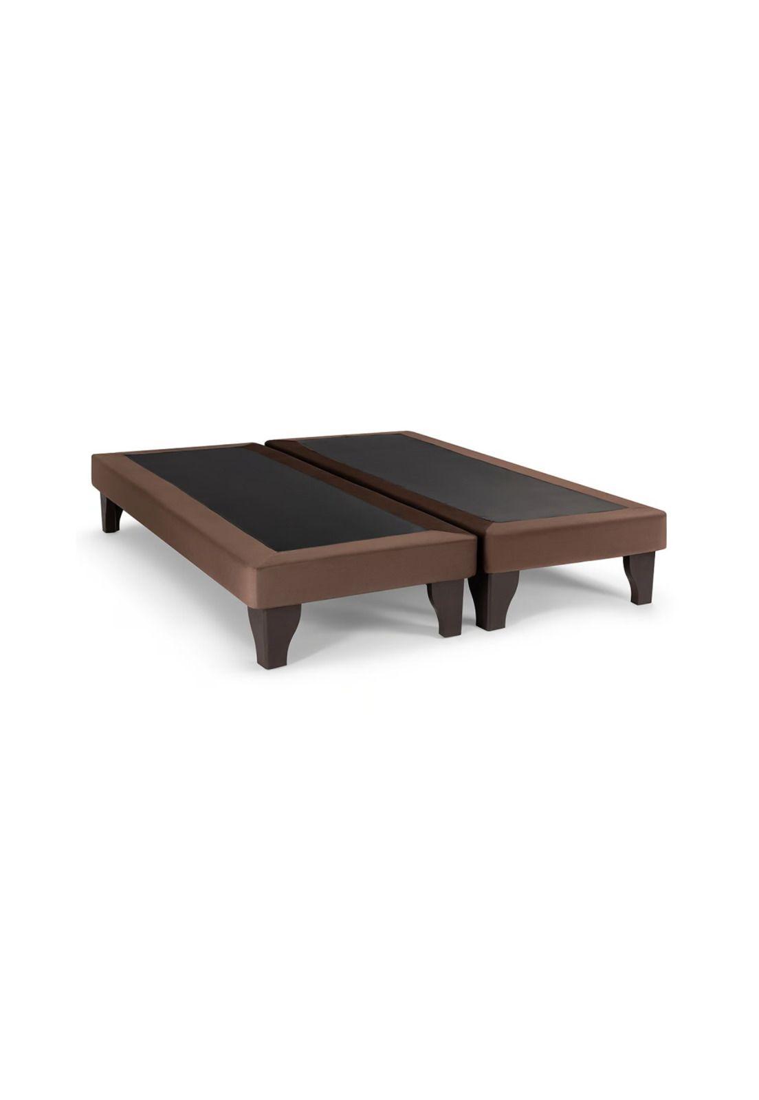 Base Dividida Cama Europea Super King 200x200 CM Chocolate Felpa-2