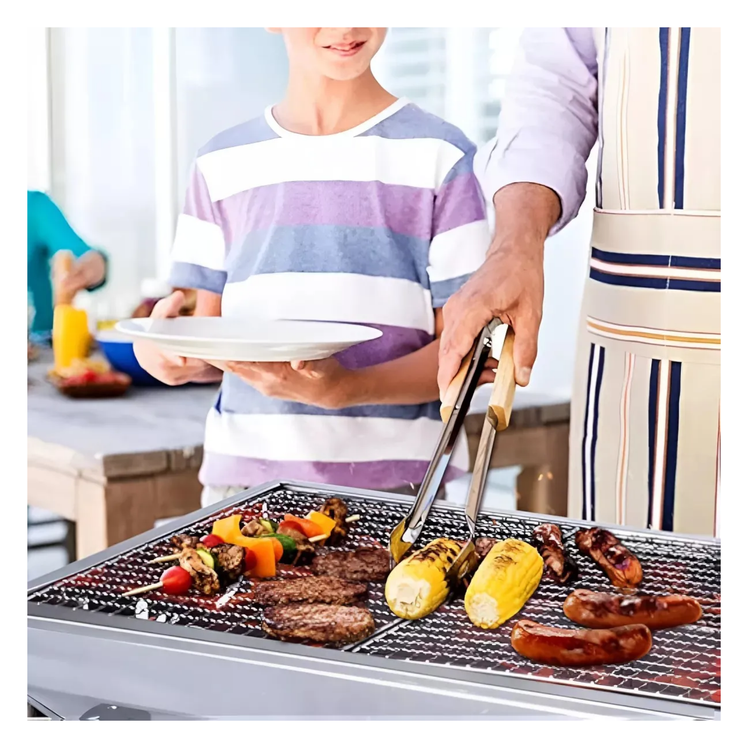 Parrilla Carbón Portatil Plegable Acero Inoxidable 95x71x3 CM-5