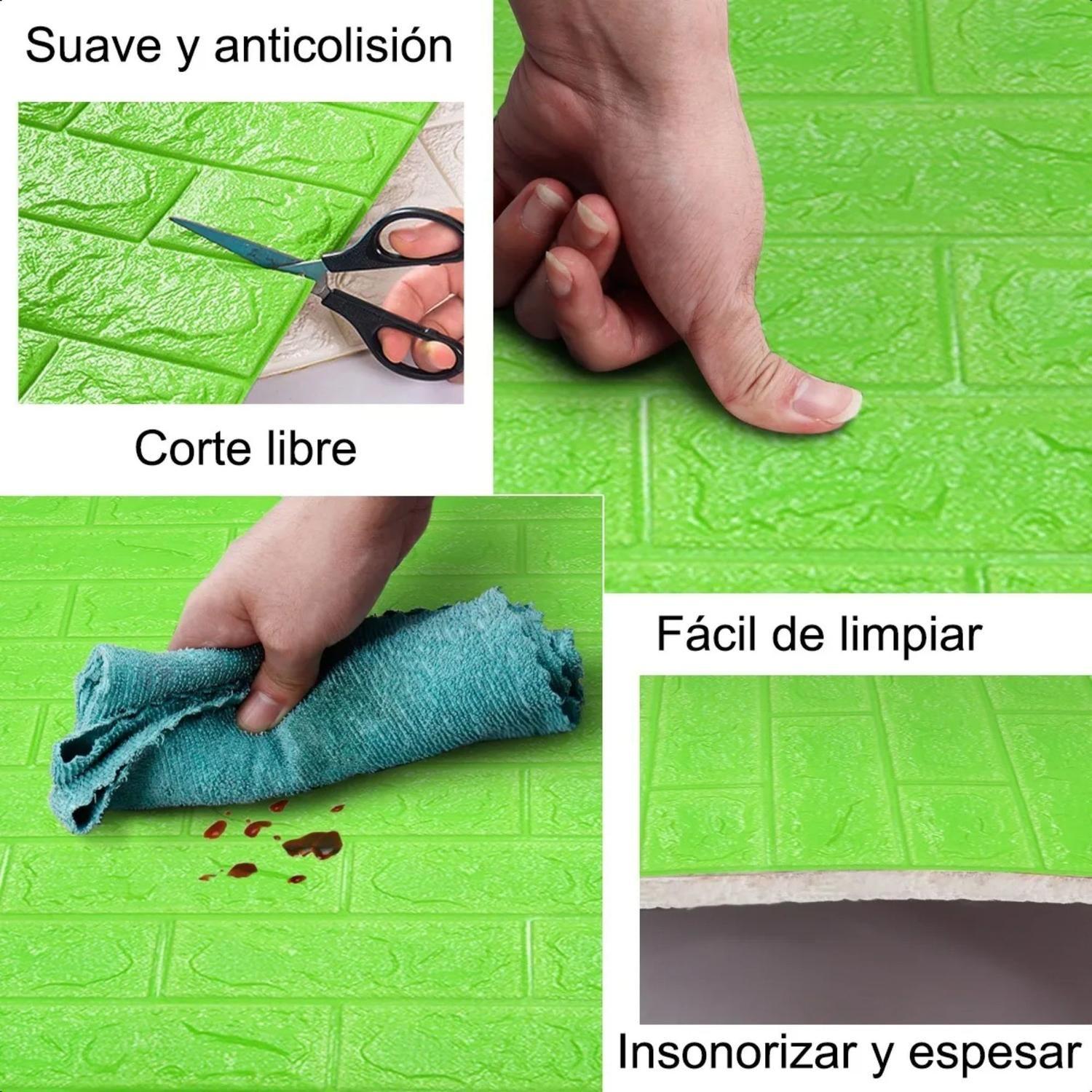 Pack 10 Pegatinas Pared Espuma 3D 70x77 CM Verde-2