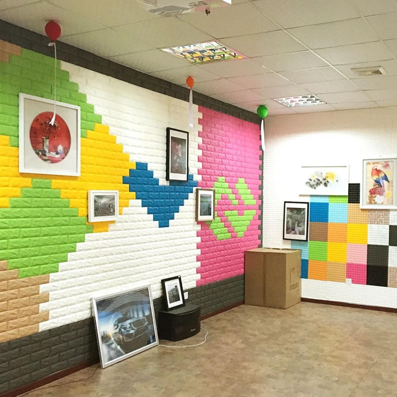 Pack 10 Pegatinas Pared Espuma 3D 70x77 CM Verde-3