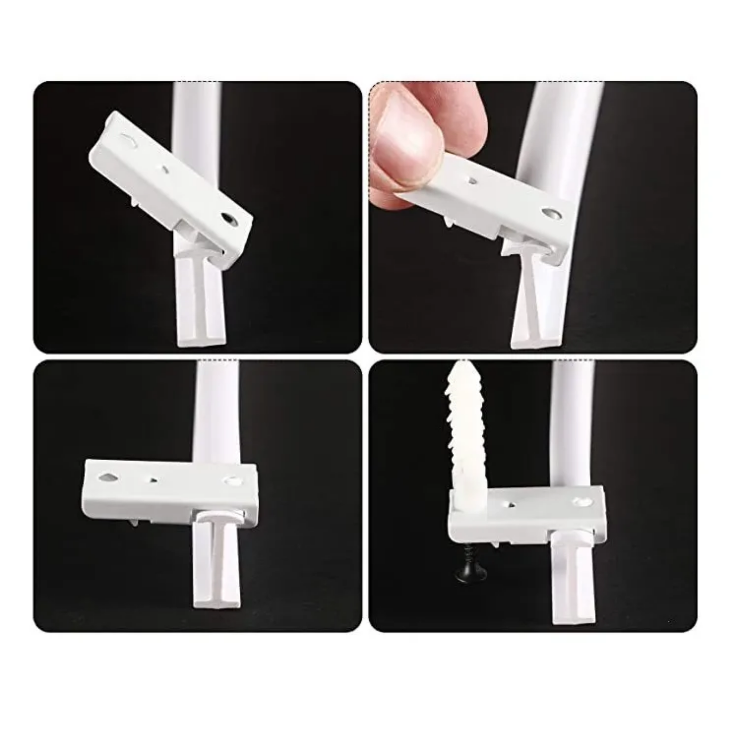 Riel Soporte Cortina Techo Flexible 3 MTS Blanco-3