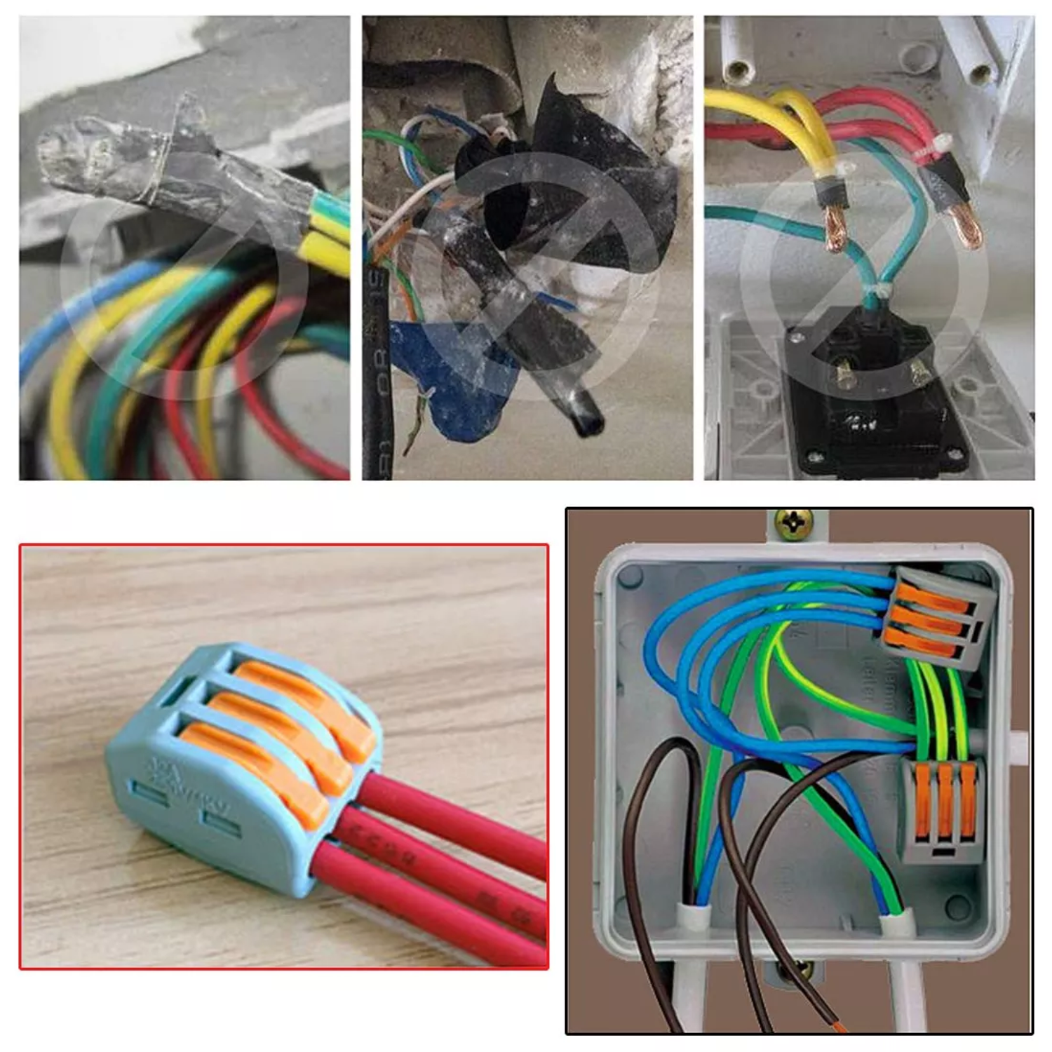 Set 100 Piezas Conectores Eléctricos cable Compacto 20x13,5x4 CM Gris-5