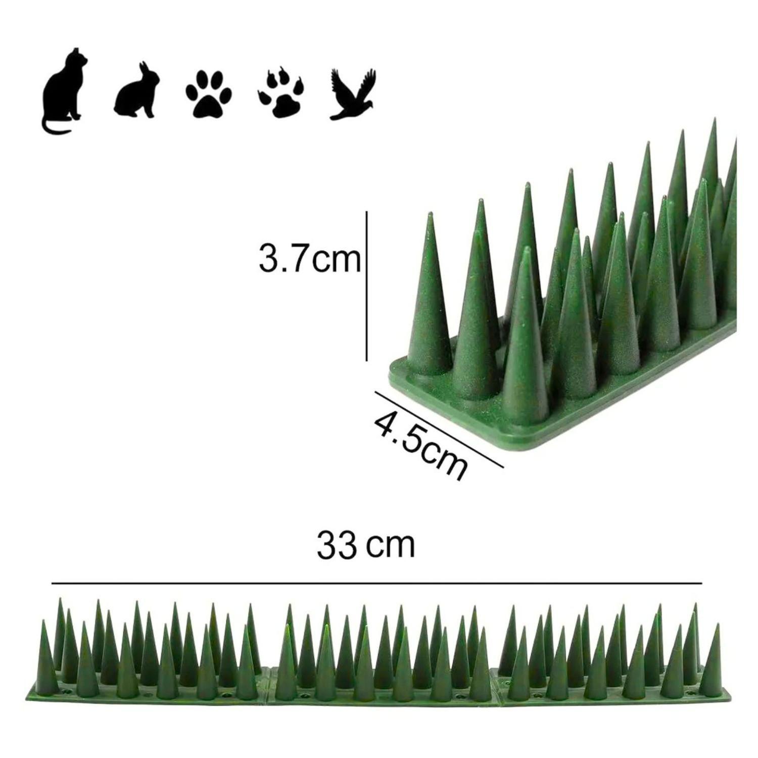 Pack 14 Puas Repelentes Anti Aves Ahuyentador 33x4,5x3,7 CM Verde-3