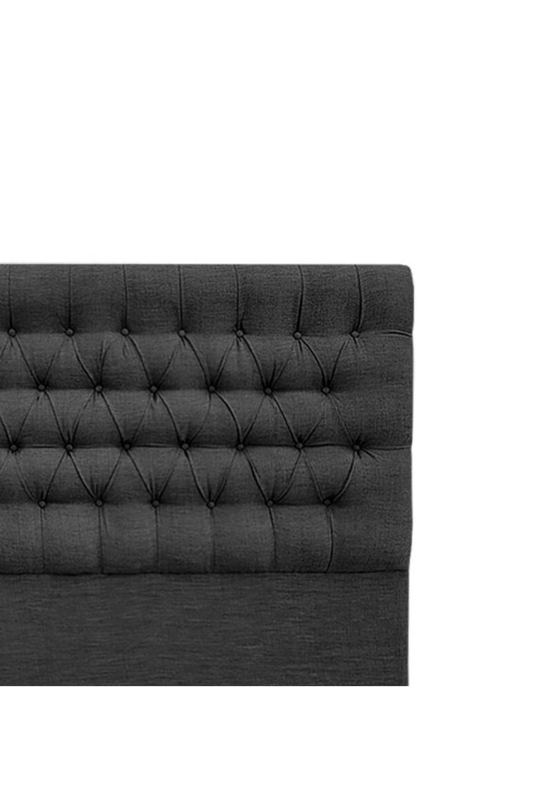 Respaldo Super King Piso Capitone Premiun 200x140 CM Gris Oscuro Lino-2