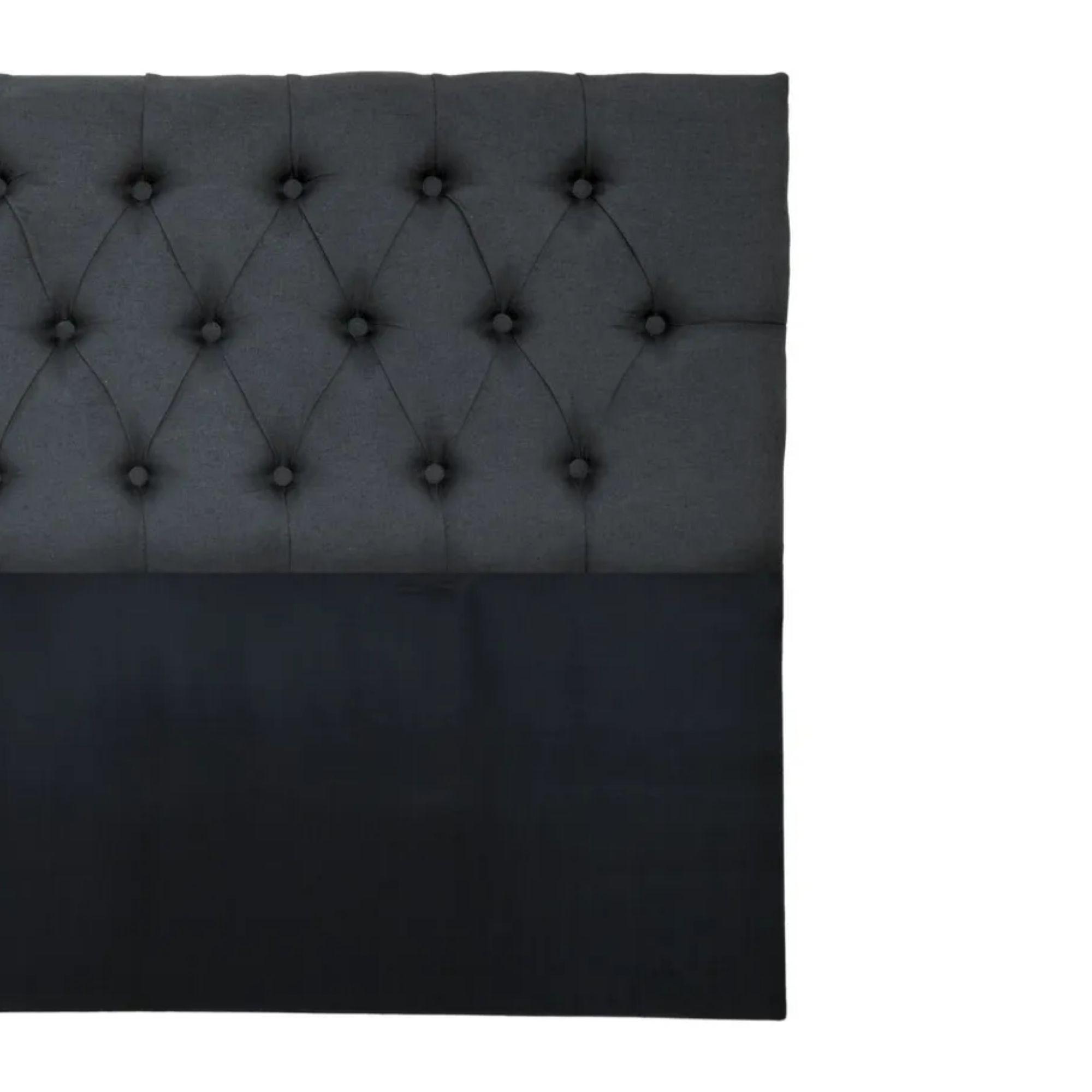 Respaldo Super King Piso Capitone Premiun 200x140 CM Gris Oscuro Lino-2