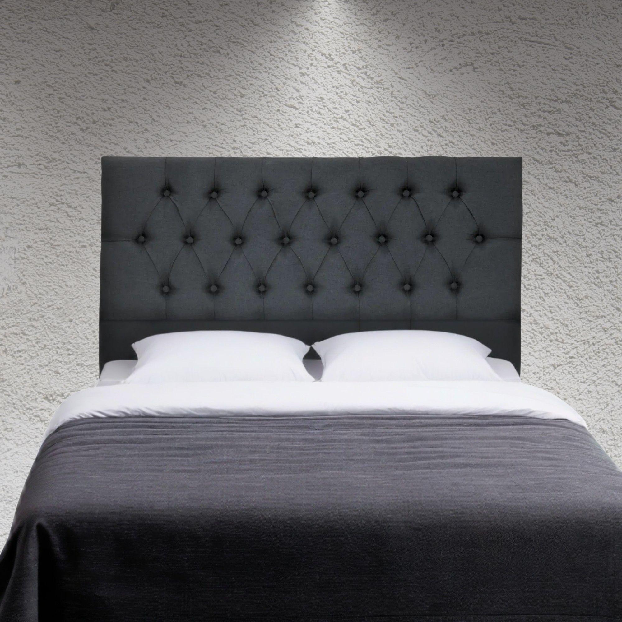 Respaldo Super King Piso Capitone Premiun 200x140 CM Gris Oscuro Lino-3