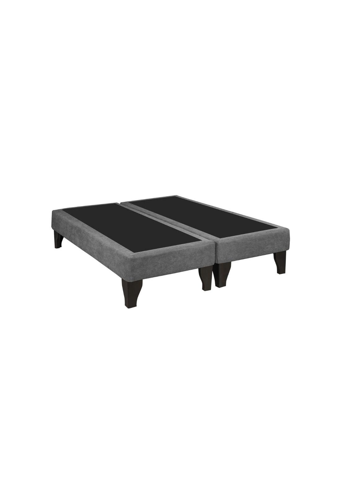 Base Dividida Cama Europea Super King 200x200 CM Gris Claro Felpa-2