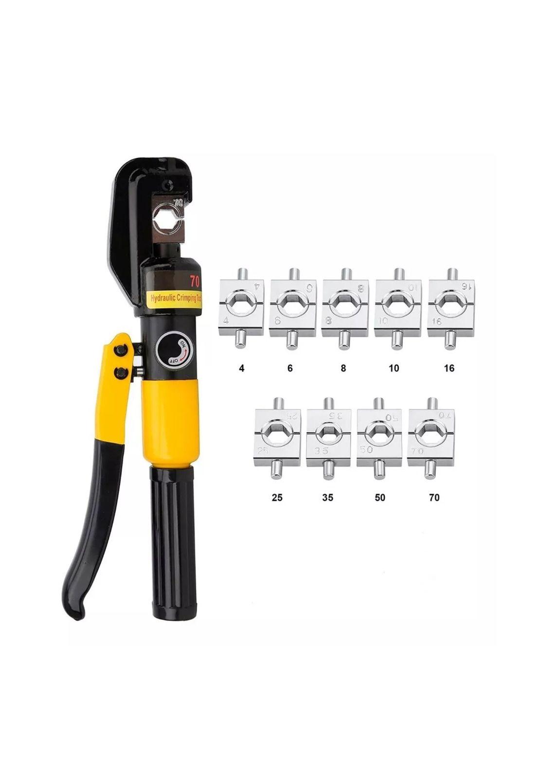 Alicate Hidráulico 10 Toneladas Terminales 9 Troqueles Crimpado-1