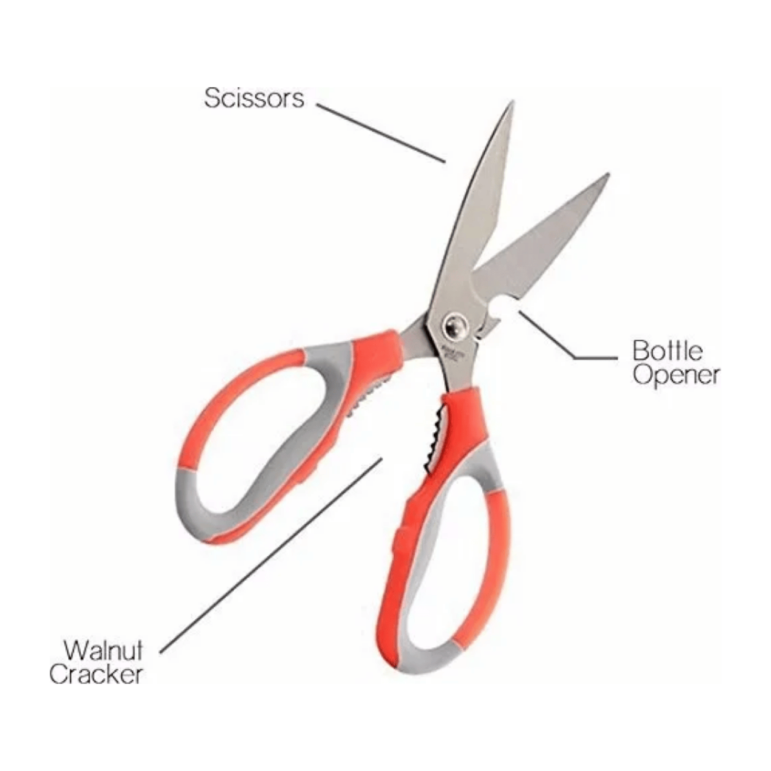 Tijera Multiuso Cocina 21,60 CM Rojo-3