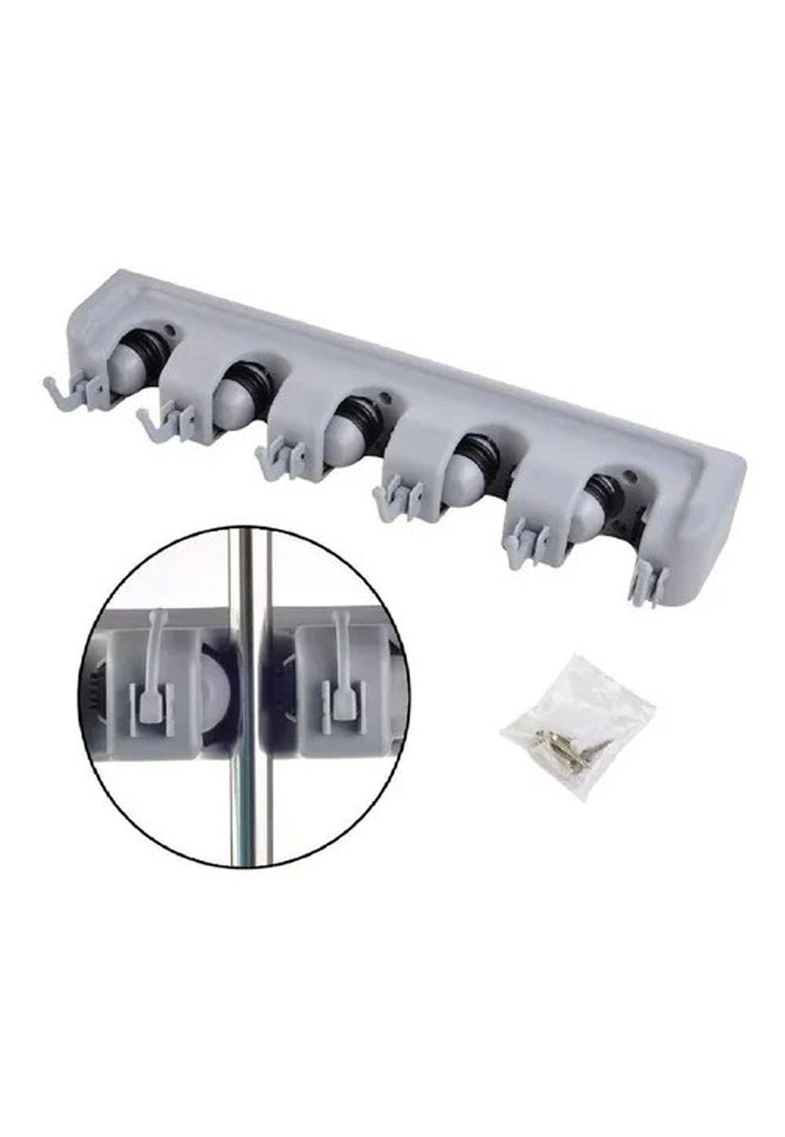Soporte Organizador Pared Multiuso Escoba Trapero Escobillón 5 Puestos-2