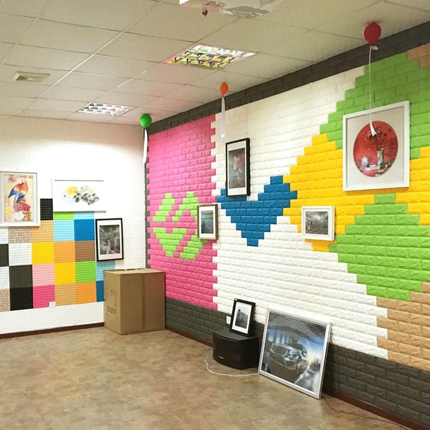 Pack 10 Pegatinas Pared Espuma 3D 70x77 CM Rosa-3