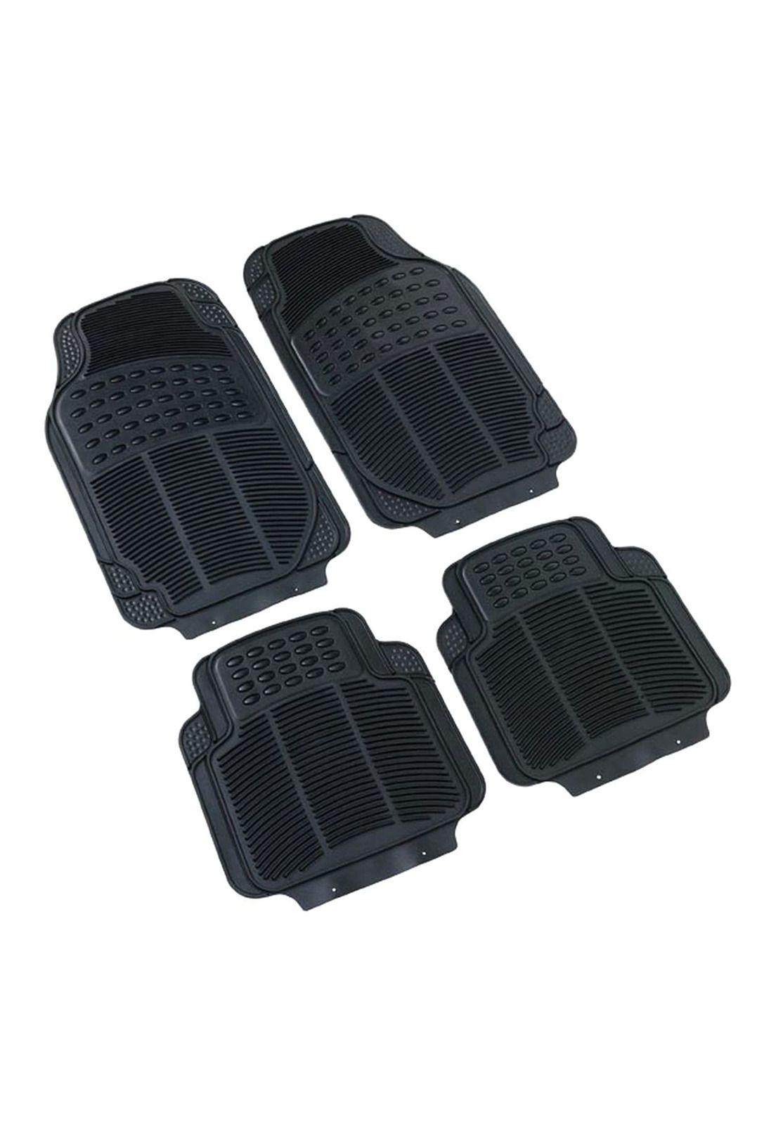 Alfombra Auto Goma Clásico 4 Piezas Negro-4