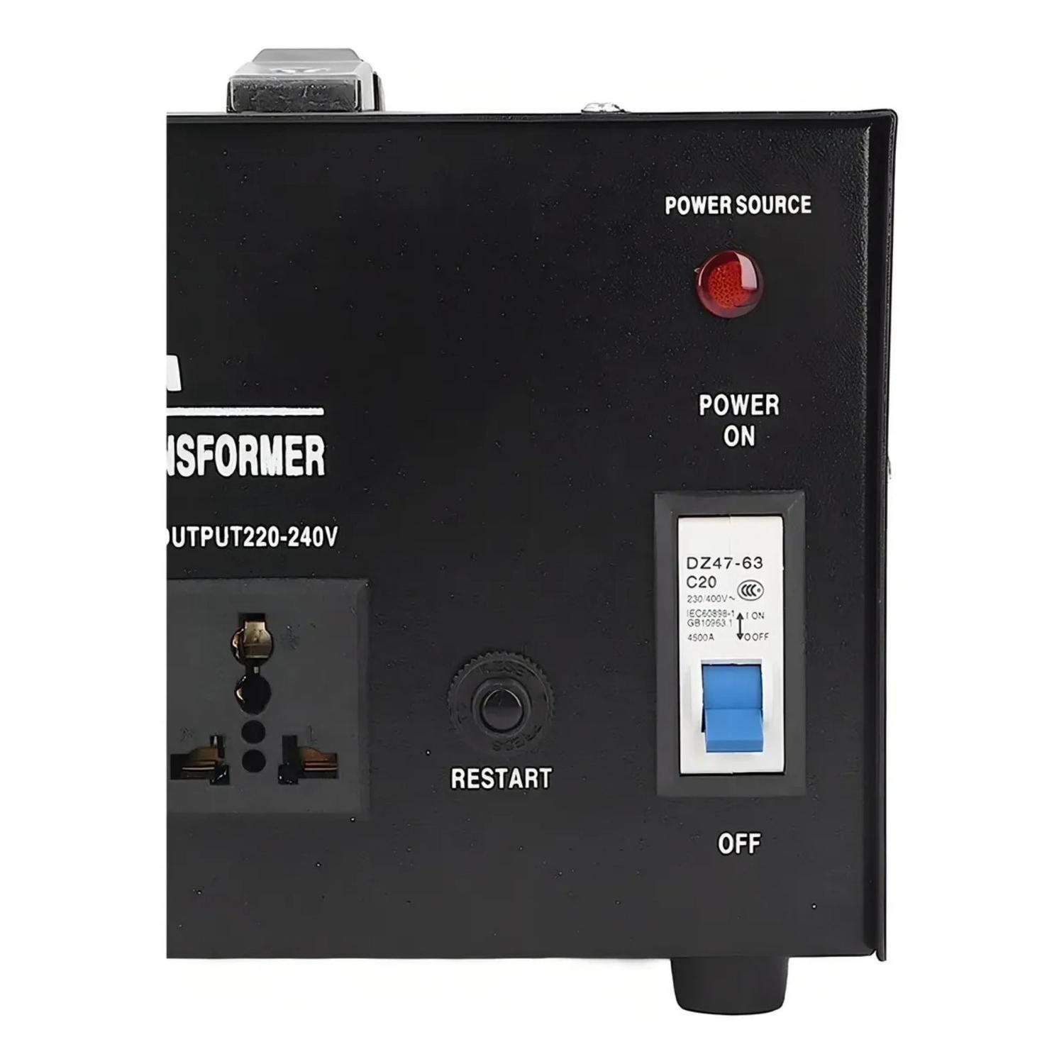 Transformador Voltaje Alta Eficiencia 110v-220v 2000 Watt Negro-4