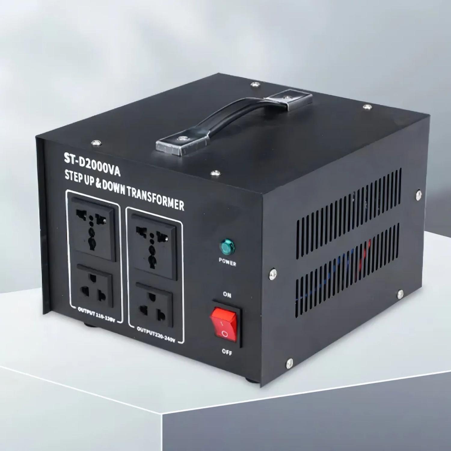 Transformador Voltaje Alta Eficiencia 110v-220v 2000 Watt Negro-5