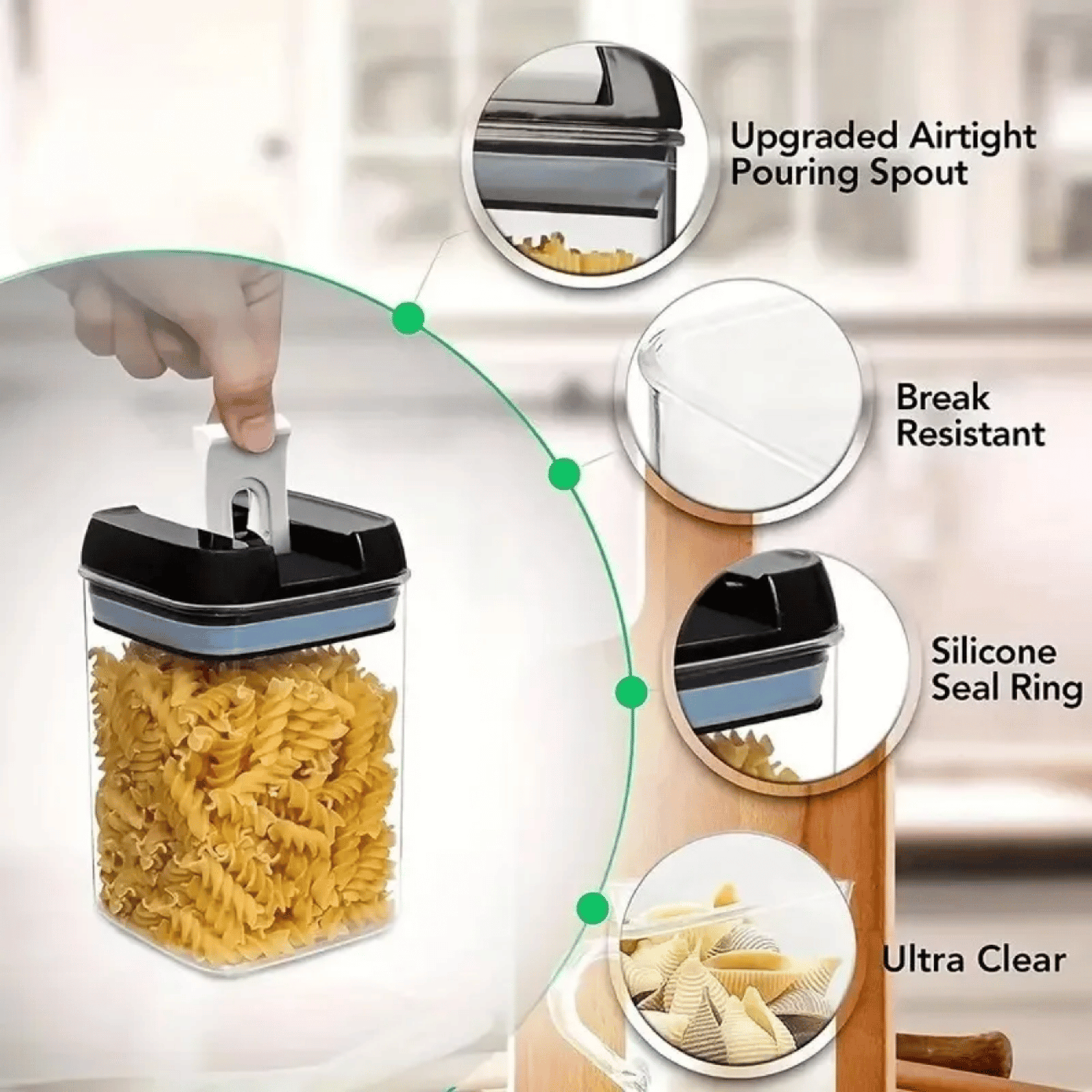 Set 5 Contenedores alimentos Tapa Hermetica-5