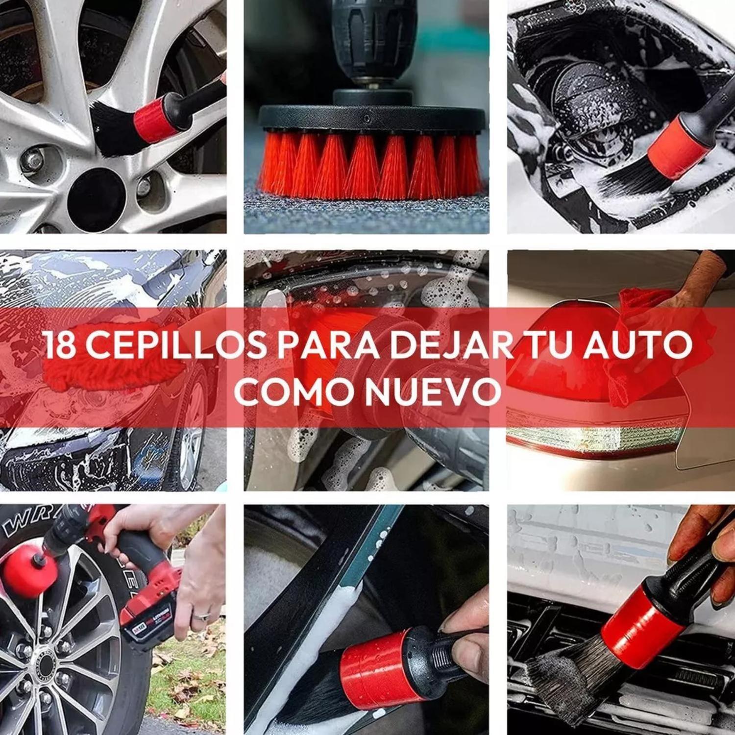 Kit Limpieza 18 Piezas Automóvil Multiuso Interior Exterior-4